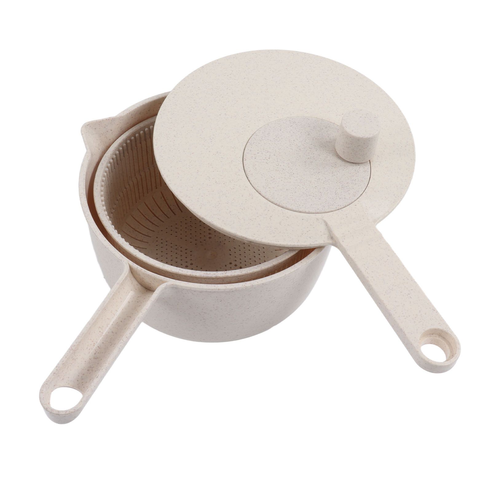 Small Salad Spinner BPA Free Multipurpose Vegetable Washer with Handle and view 3