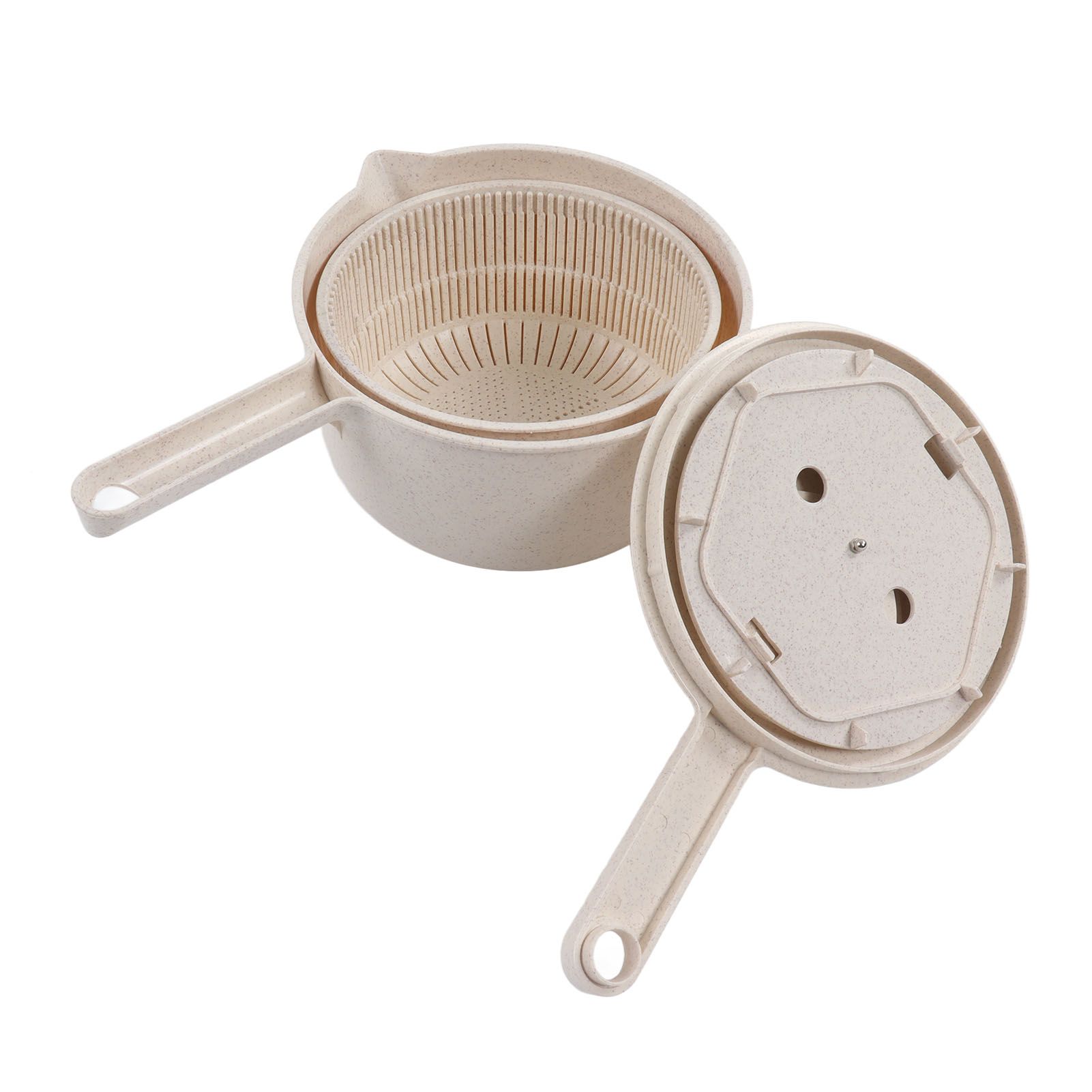 Small Salad Spinner BPA Free Multipurpose Vegetable Washer with Handle and view 5