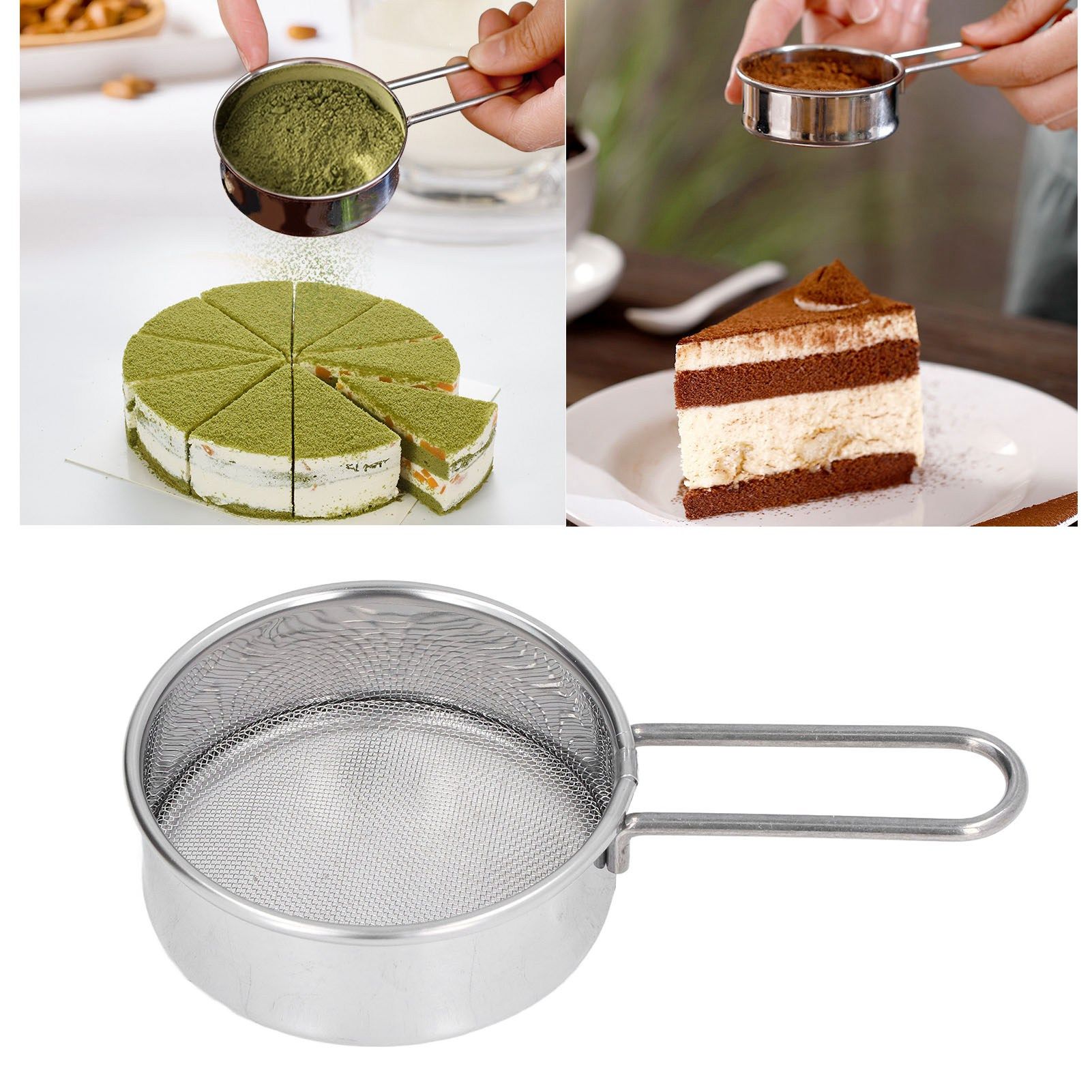 Mini Round Flour Sieve 304 Stainless Steel Fine 40 Mesh Small Professional view 12