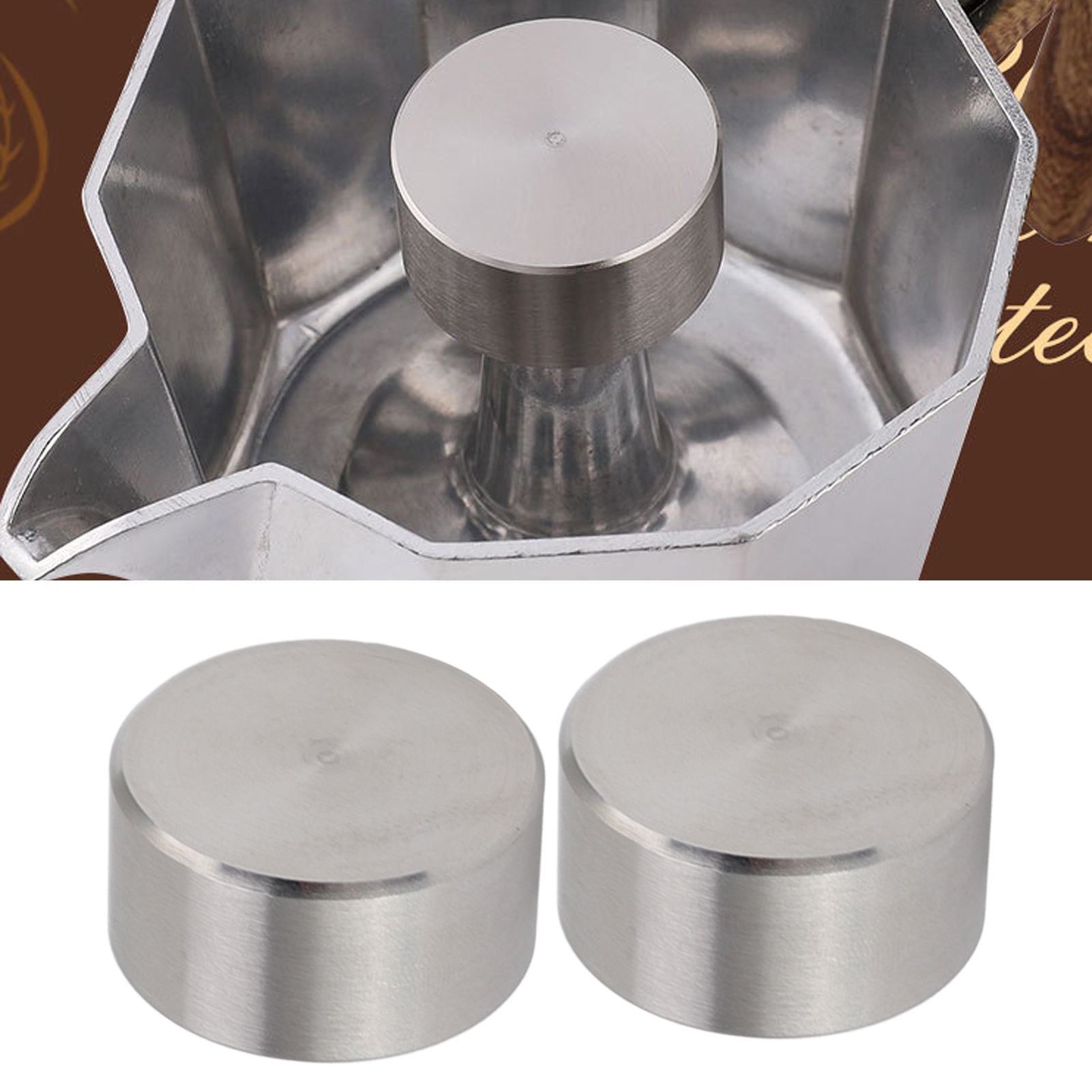 2Pcs Moka Coffee Pot Splashing Proof Cover Anti Rust Stainless Steel Splash view 12