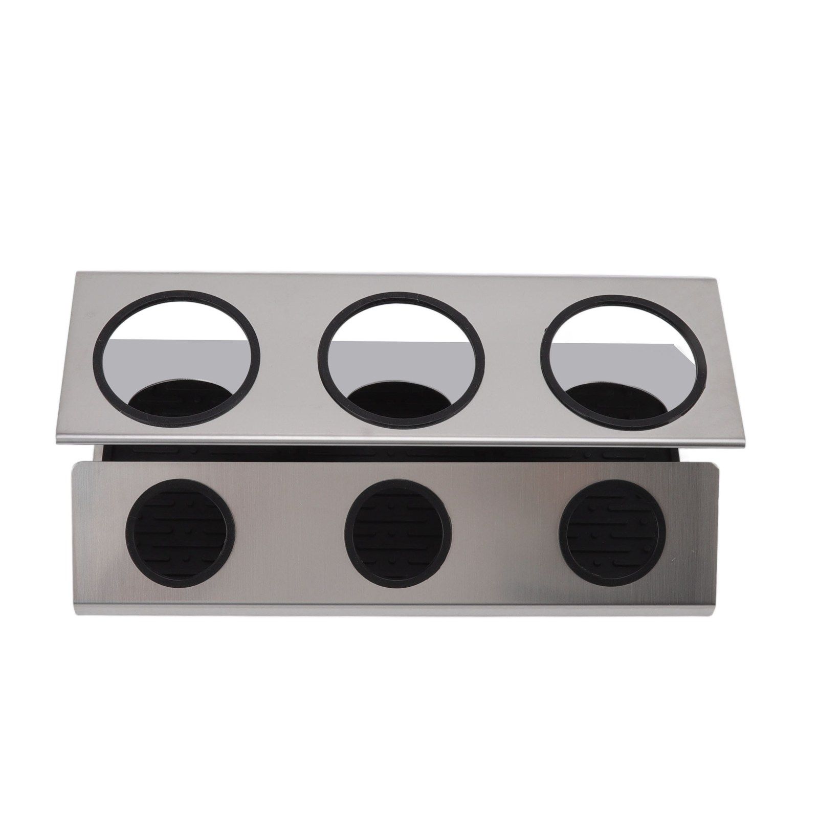 Bottle Drain Drying Rack 304 Stainless Steel Silicone Pad Silver 3 Holes Soda view 5