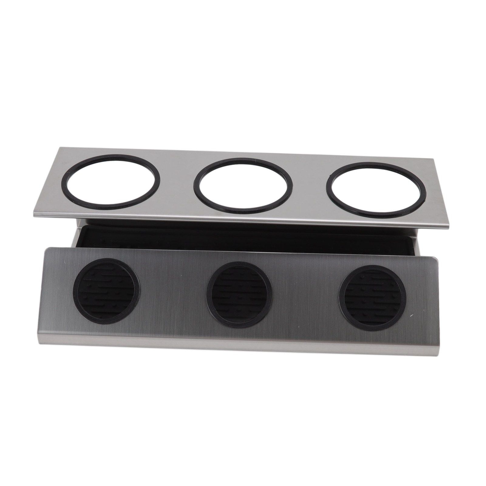 Bottle Drain Drying Rack 304 Stainless Steel Silicone Pad Silver 3 Holes Soda view 6