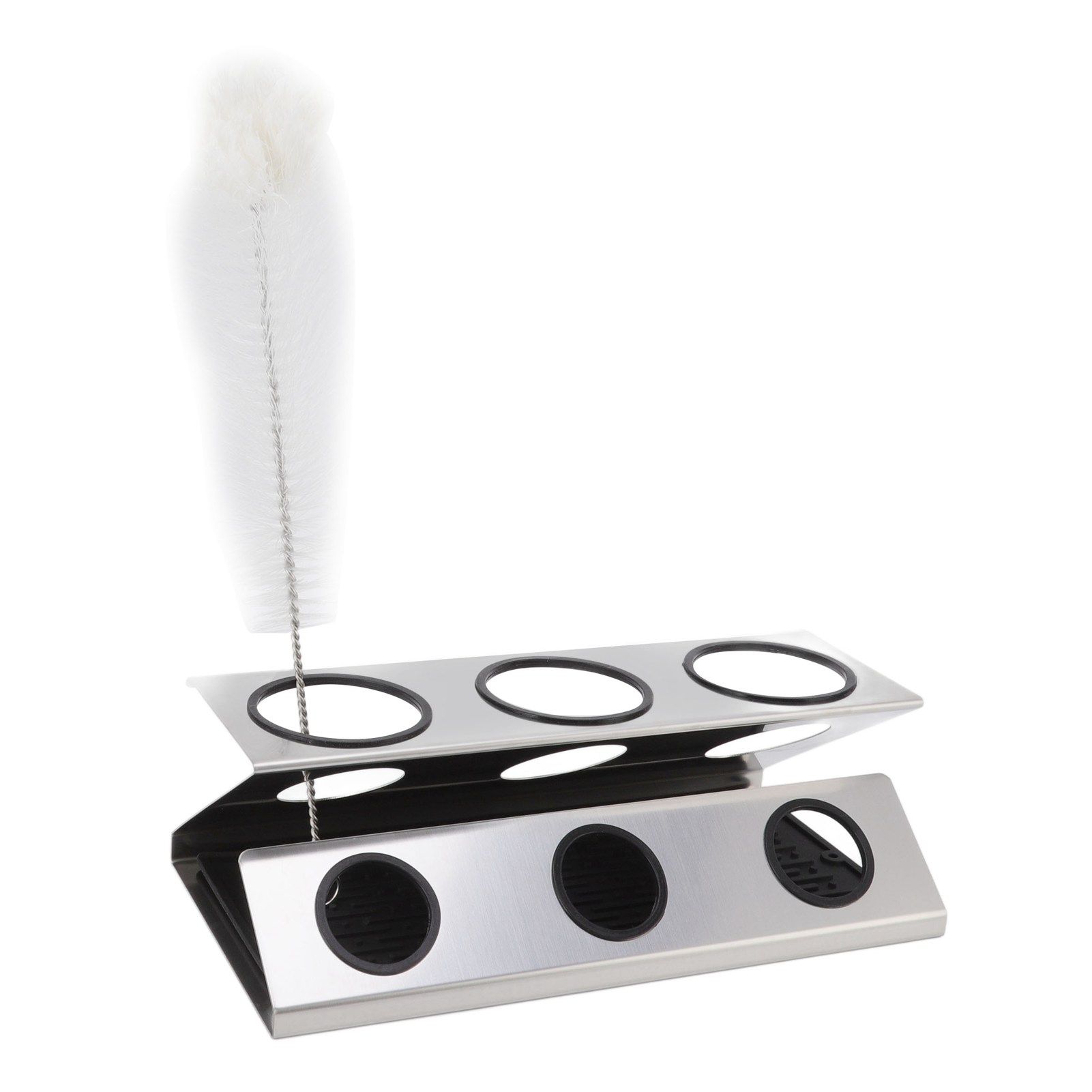 Bottle Drain Drying Rack 304 Stainless Steel Silicone Pad Silver 3 Holes Soda view 10