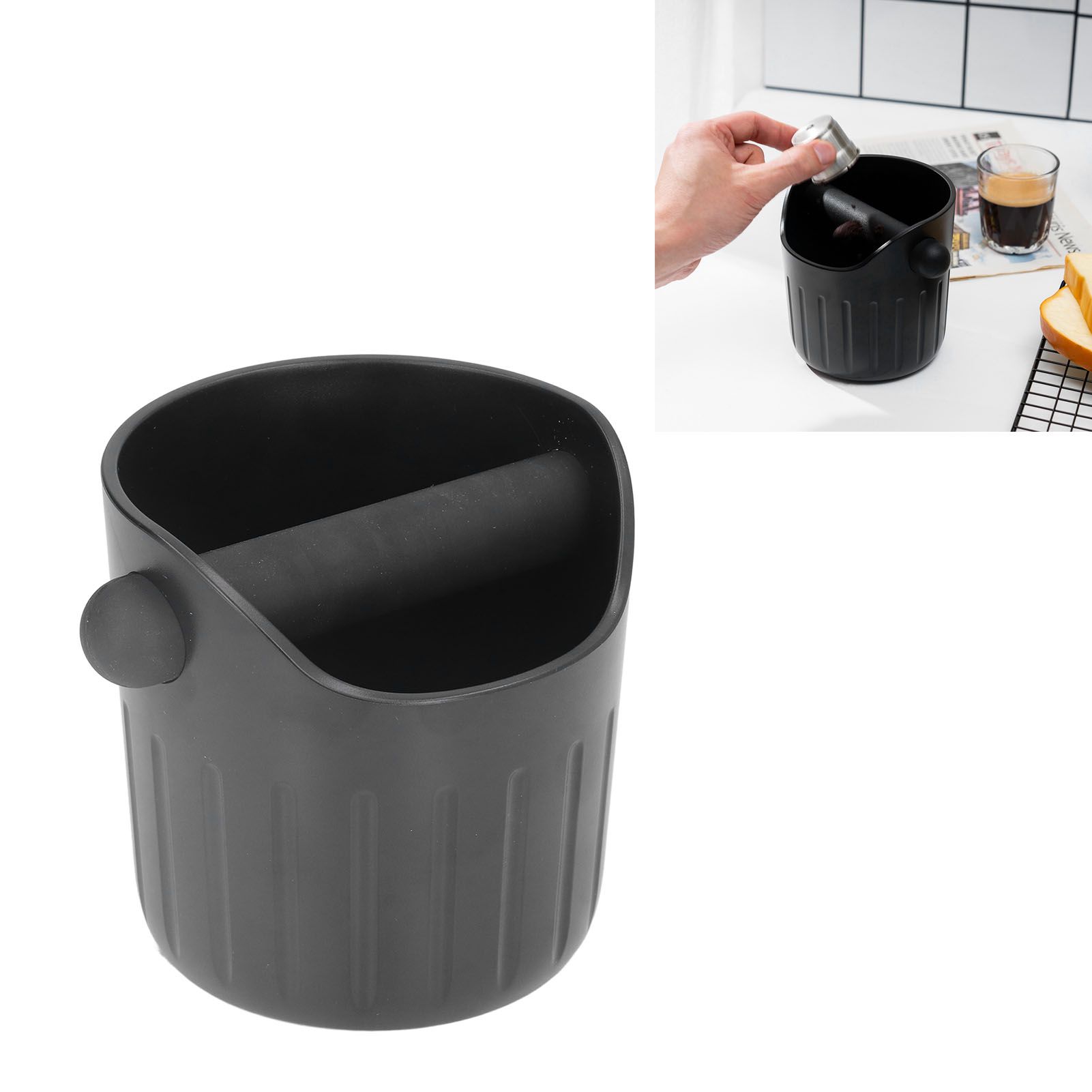 Coffee Grounds Bucket Portable ABS Coffee Knock Box with Skid Resistance view 12