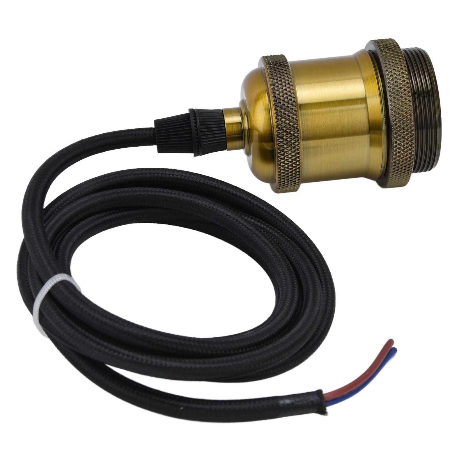 Retro Pendant Light Cord Kit Gold Hanging Plug In Lamp Socket Kit for DIY view 2