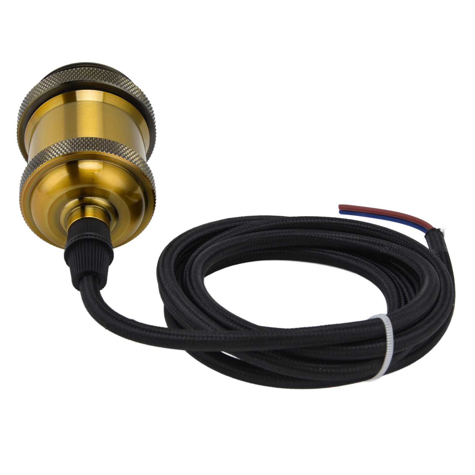 Retro Pendant Light Cord Kit Gold Hanging Plug In Lamp Socket Kit for DIY view 4