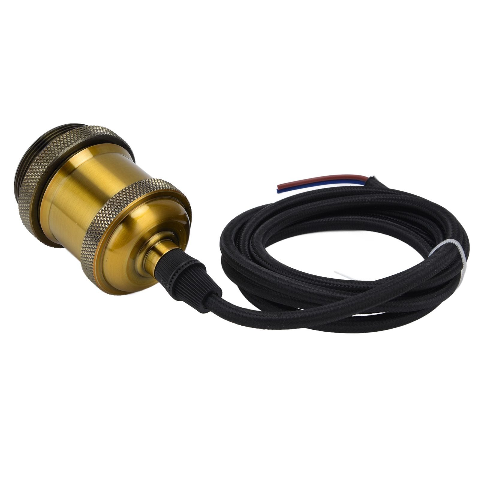 Retro Pendant Light Cord Kit Gold Hanging Plug In Lamp Socket Kit for DIY view 7