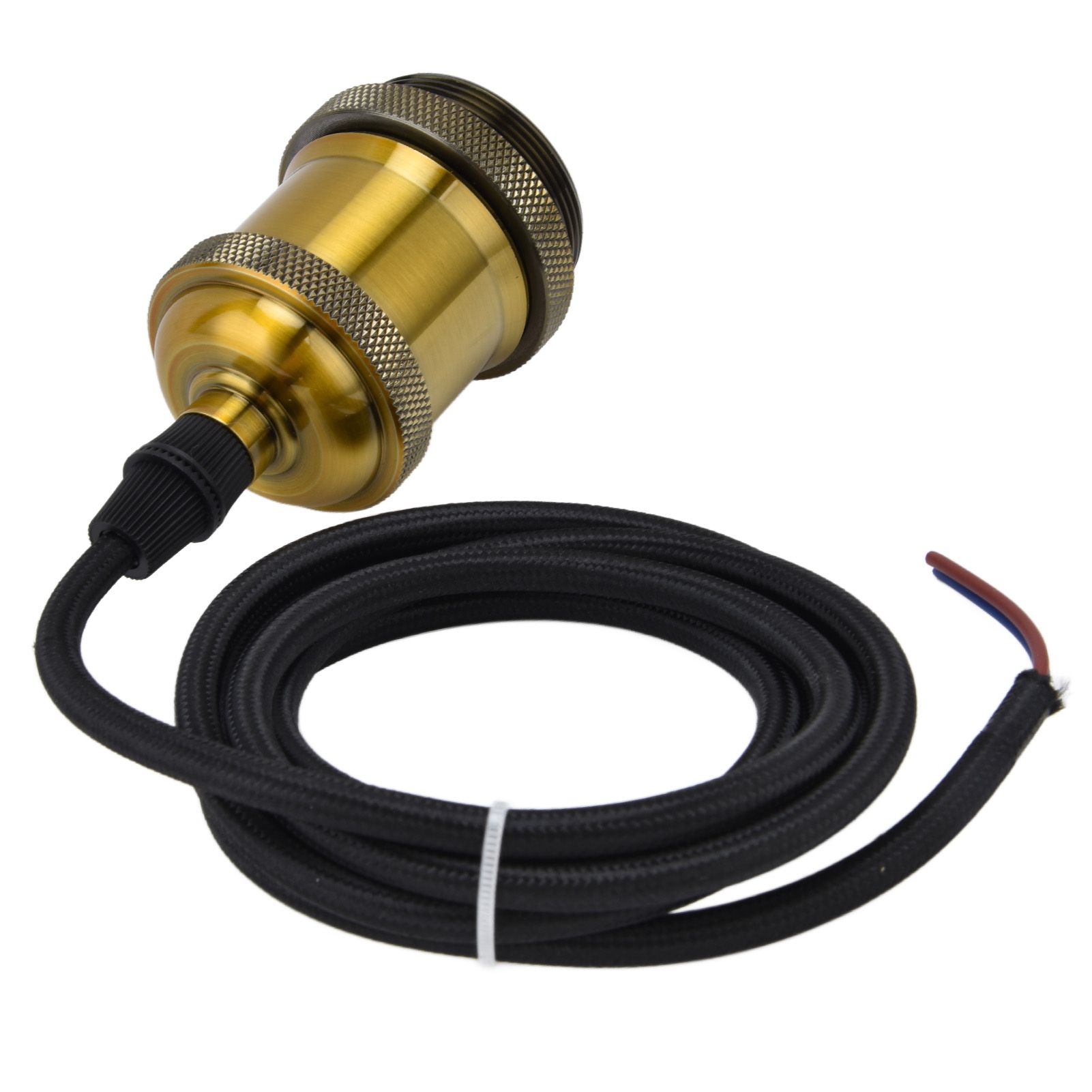 Retro Pendant Light Cord Kit Gold Hanging Plug In Lamp Socket Kit for DIY view 8