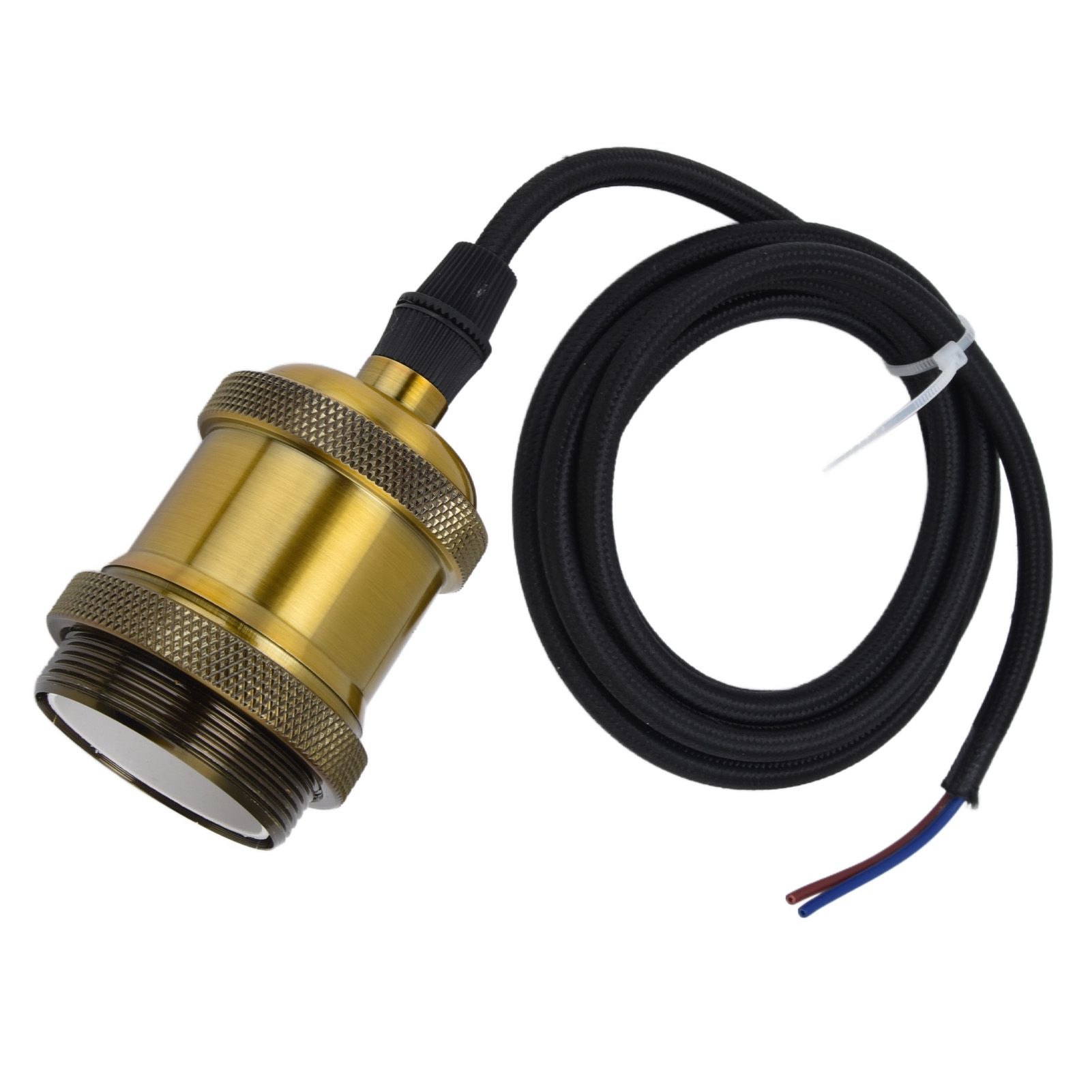 Retro Pendant Light Cord Kit Gold Hanging Plug In Lamp Socket Kit for DIY view 9