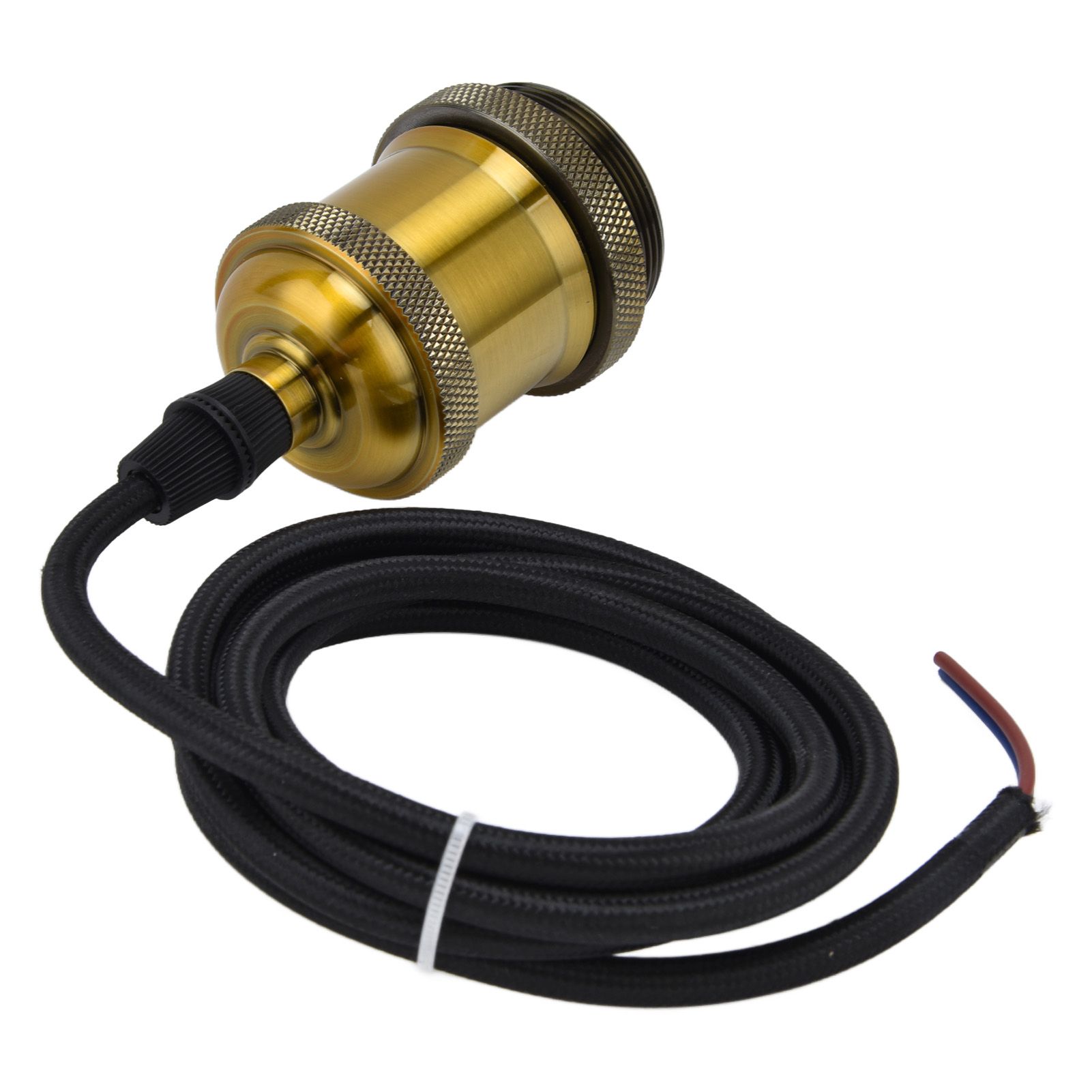 Retro Pendant Light Cord Kit Gold Hanging Plug In Lamp Socket Kit for DIY view 10