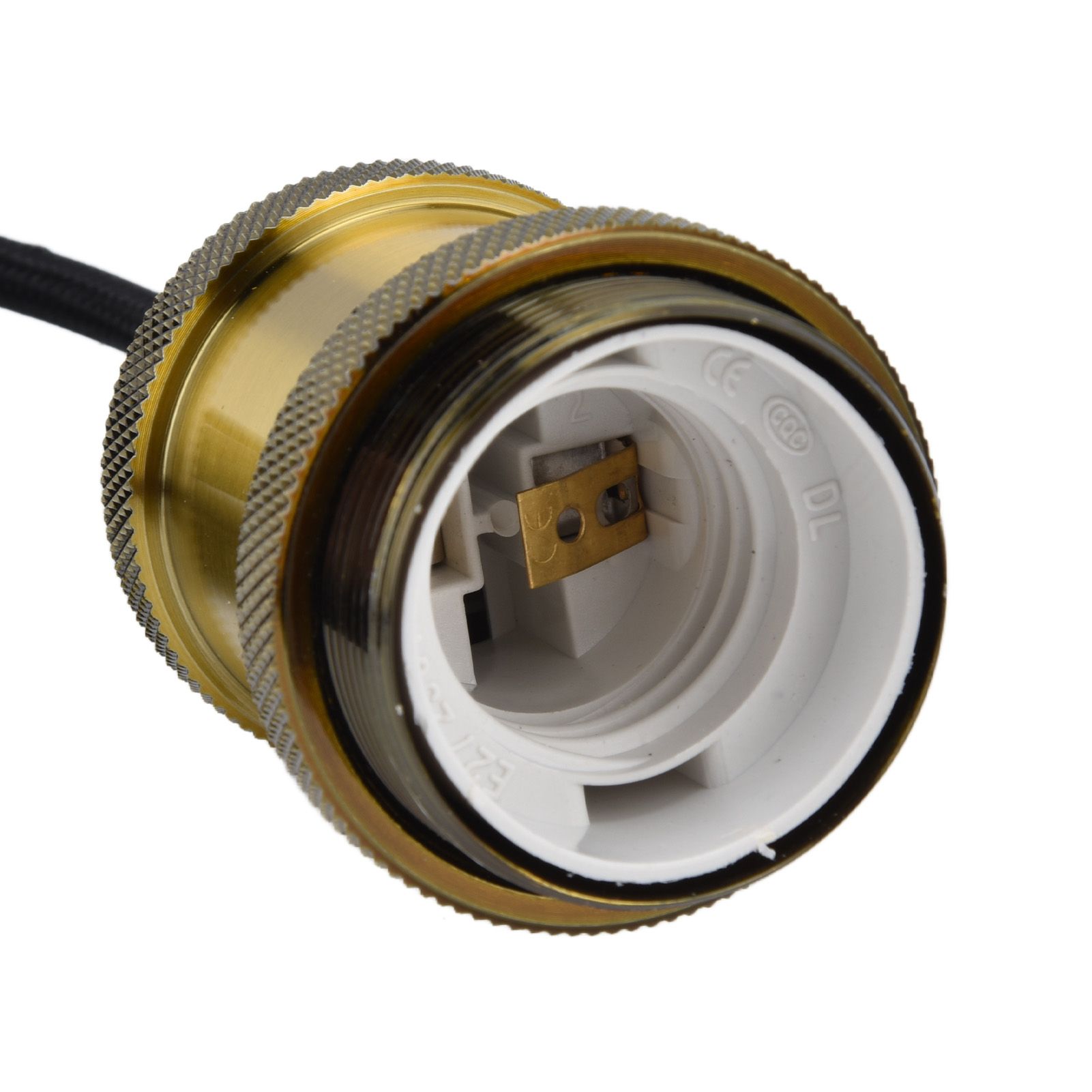 Retro Pendant Light Cord Kit Gold Hanging Plug In Lamp Socket Kit for DIY view 14