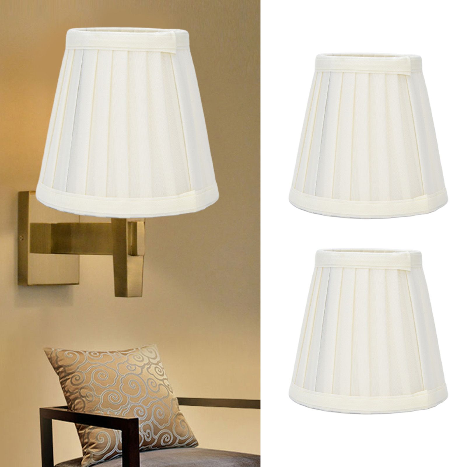 2 Pcs Double Small Lamp Shade Clip On Bulb Comfortable Material Barrel Fabric view 12