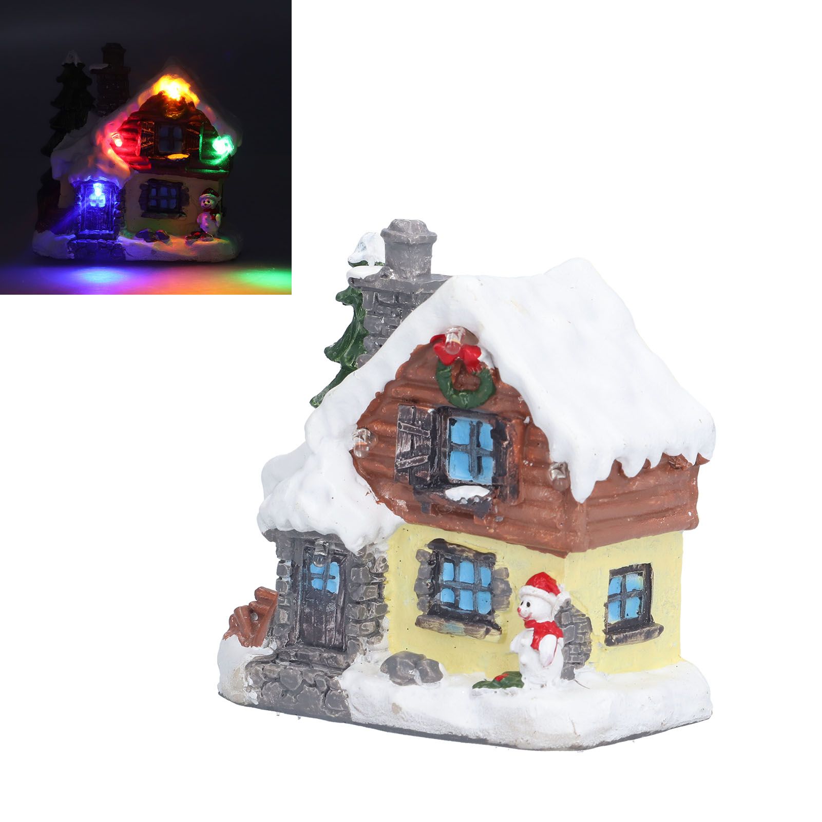 Winter Snow Christmas Houses Miniature Indoor Village Building Santa Houses view 9
