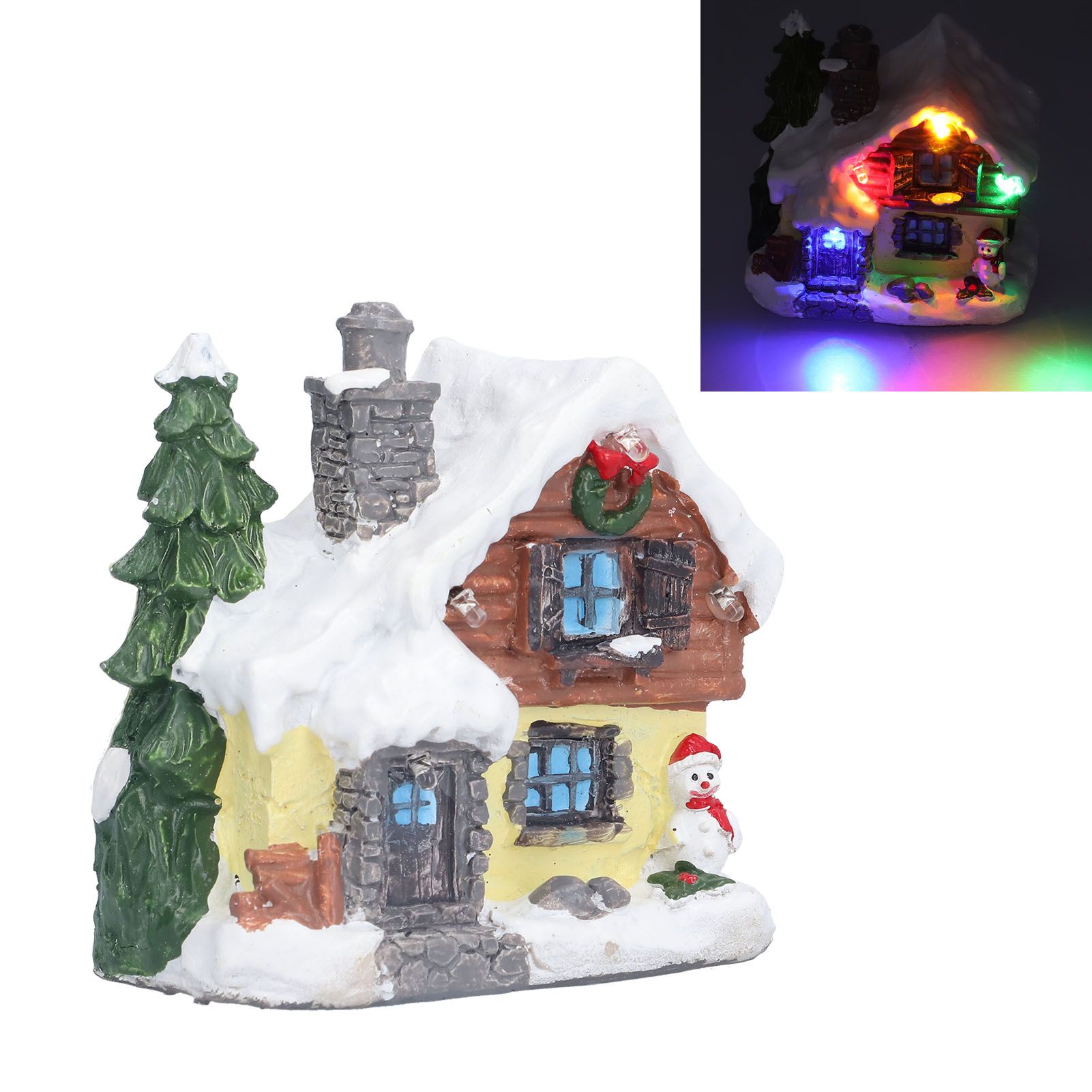 Winter Snow Christmas Houses Miniature Indoor Village Building Santa Houses view 10