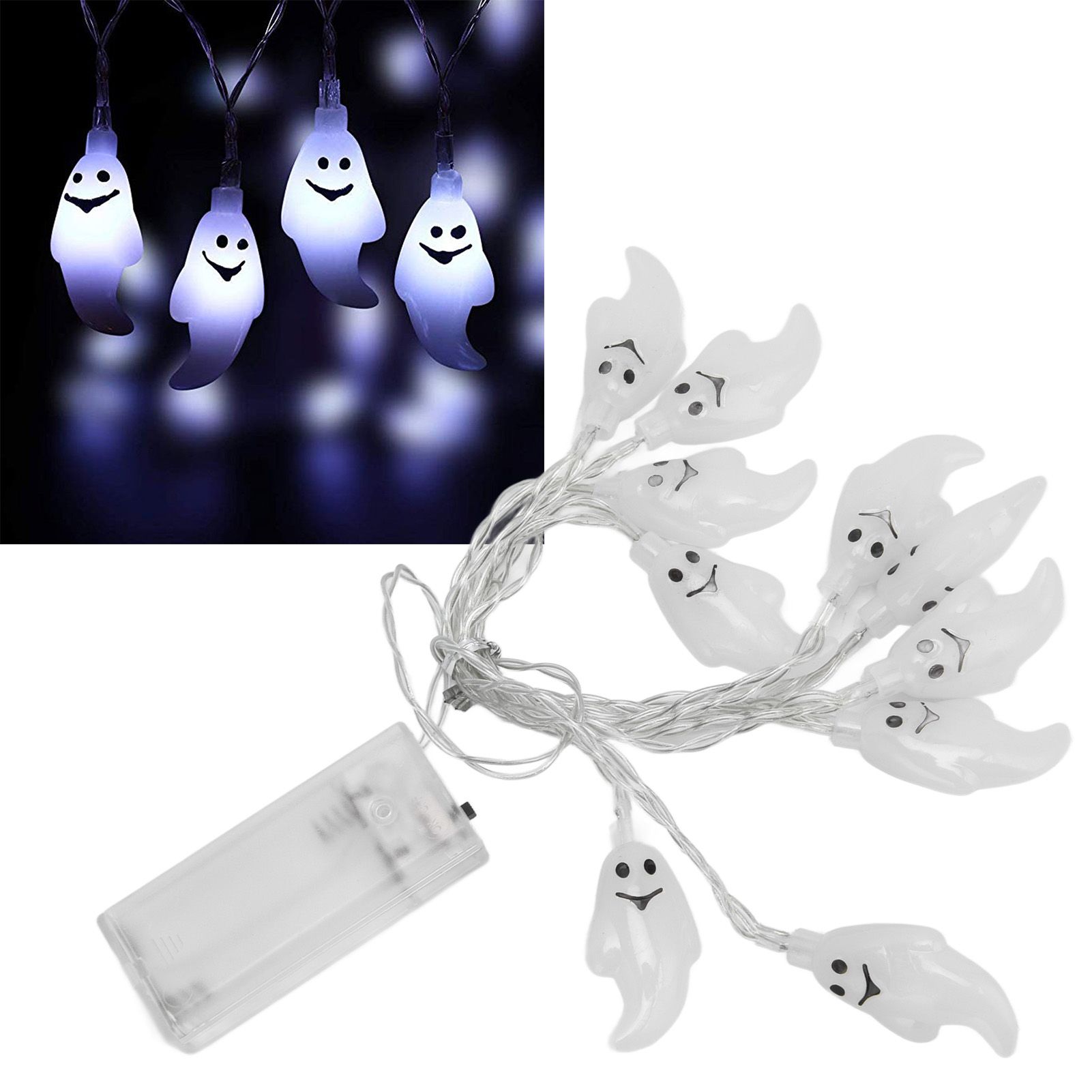 Halloween String Lights 10LED Battery Powered Decorative Ghost String Lamps view 11