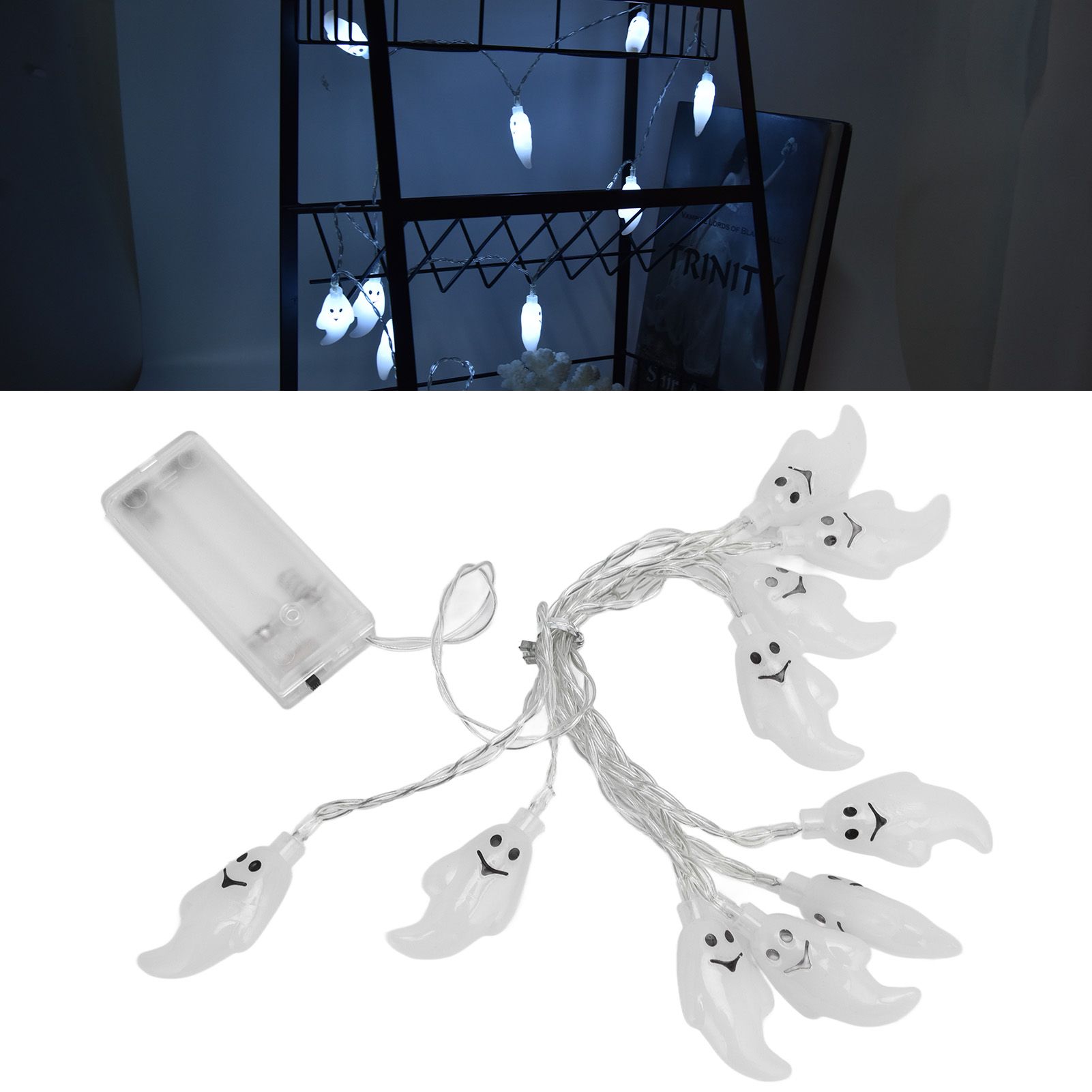 Halloween String Lights 10LED Battery Powered Decorative Ghost String Lamps view 12