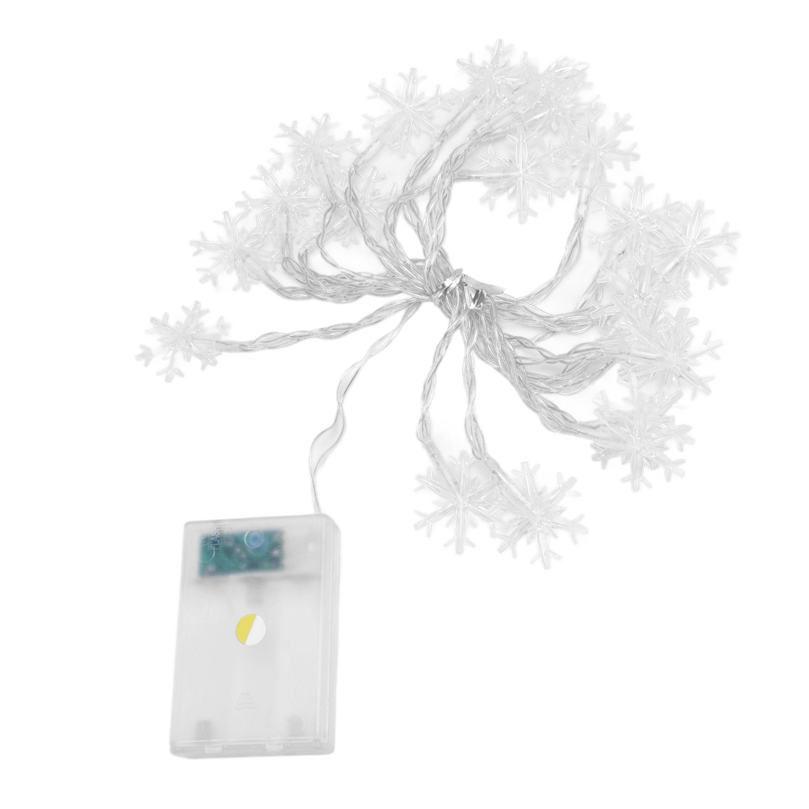 LED Snowflake Light String 20LED Battery Operated LED String Lights for view 3