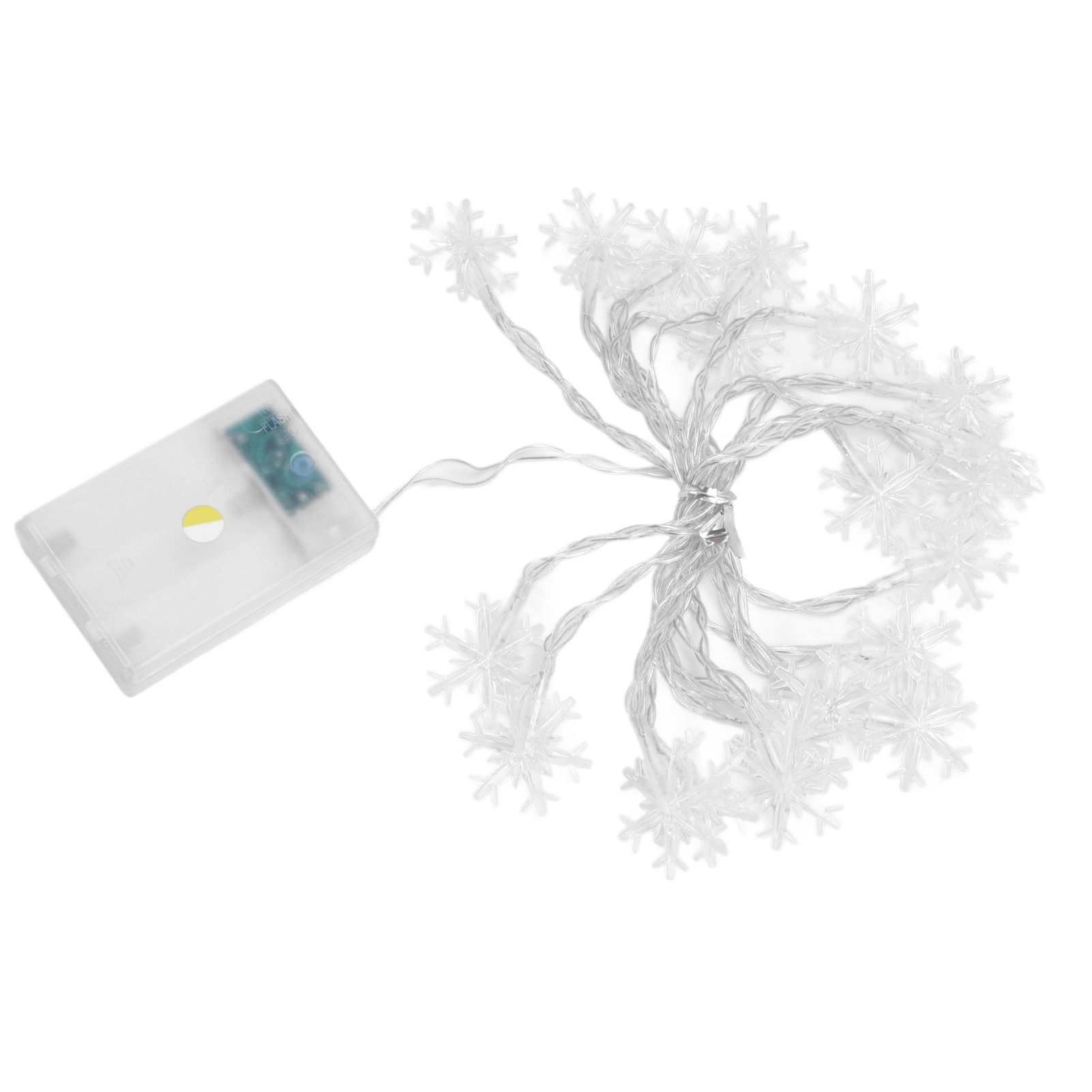 LED Snowflake Light String 20LED Battery Operated LED String Lights for view 4