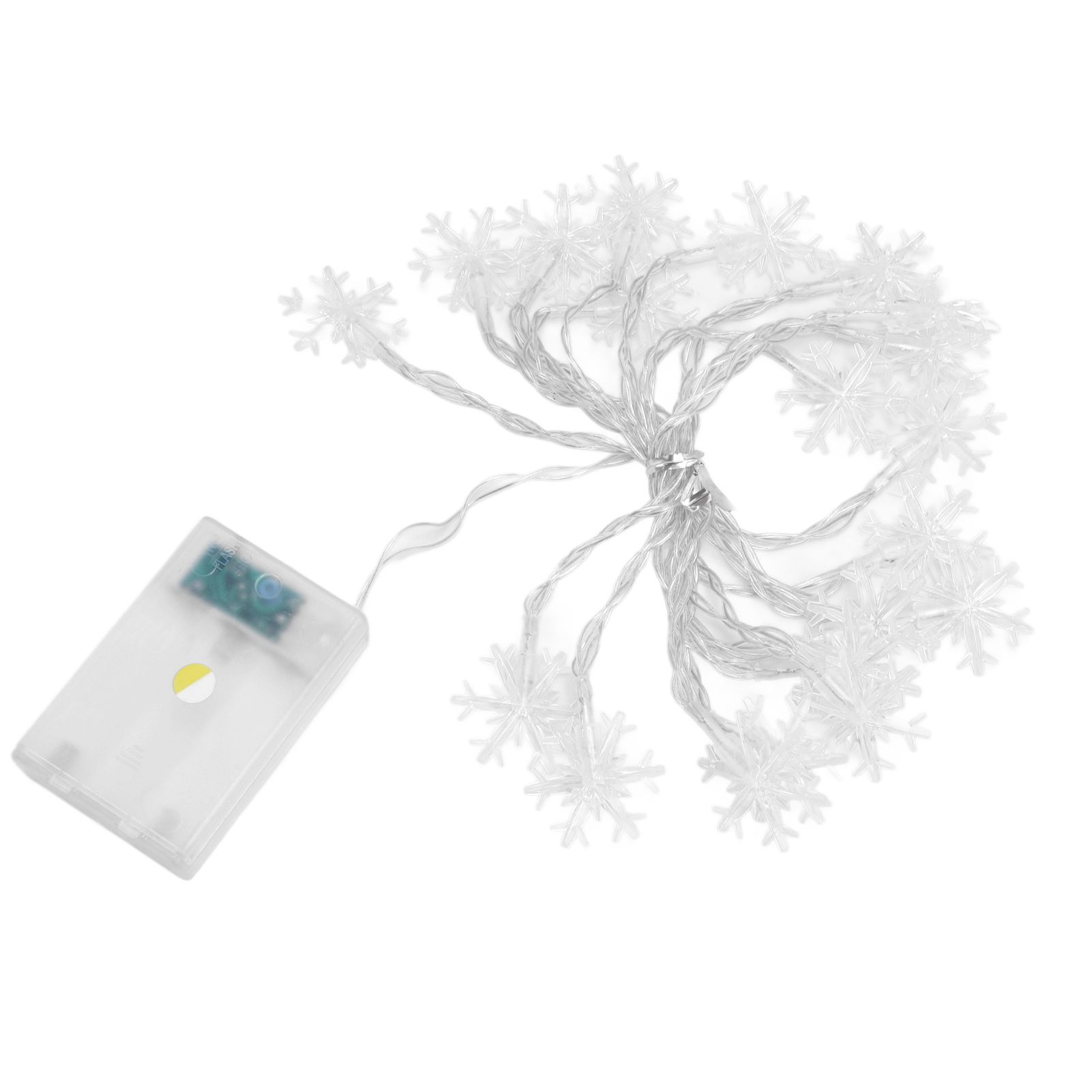 LED Snowflake Light String 20LED Battery Operated LED String Lights for view 5