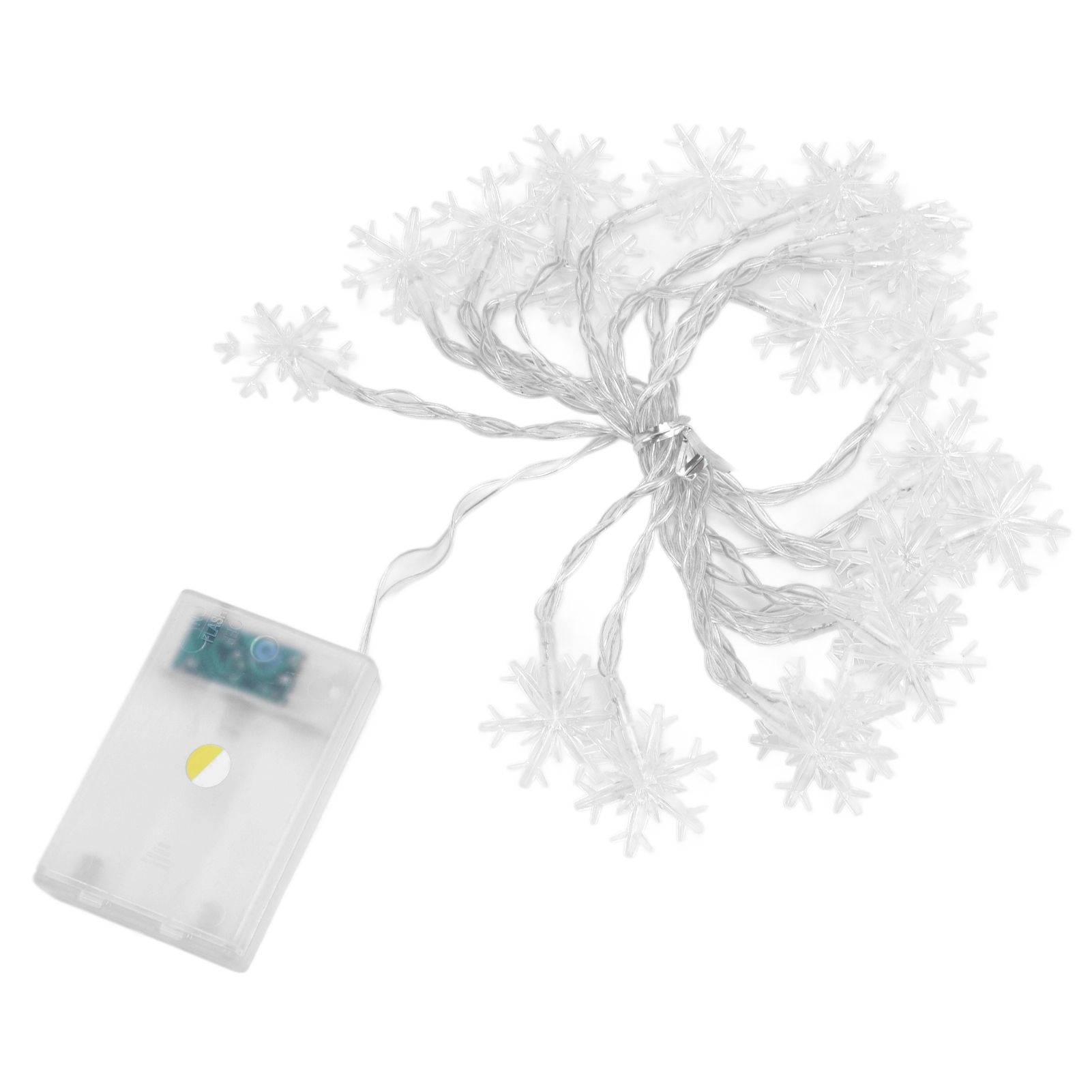 LED Snowflake Light String 20LED Battery Operated LED String Lights for view 6
