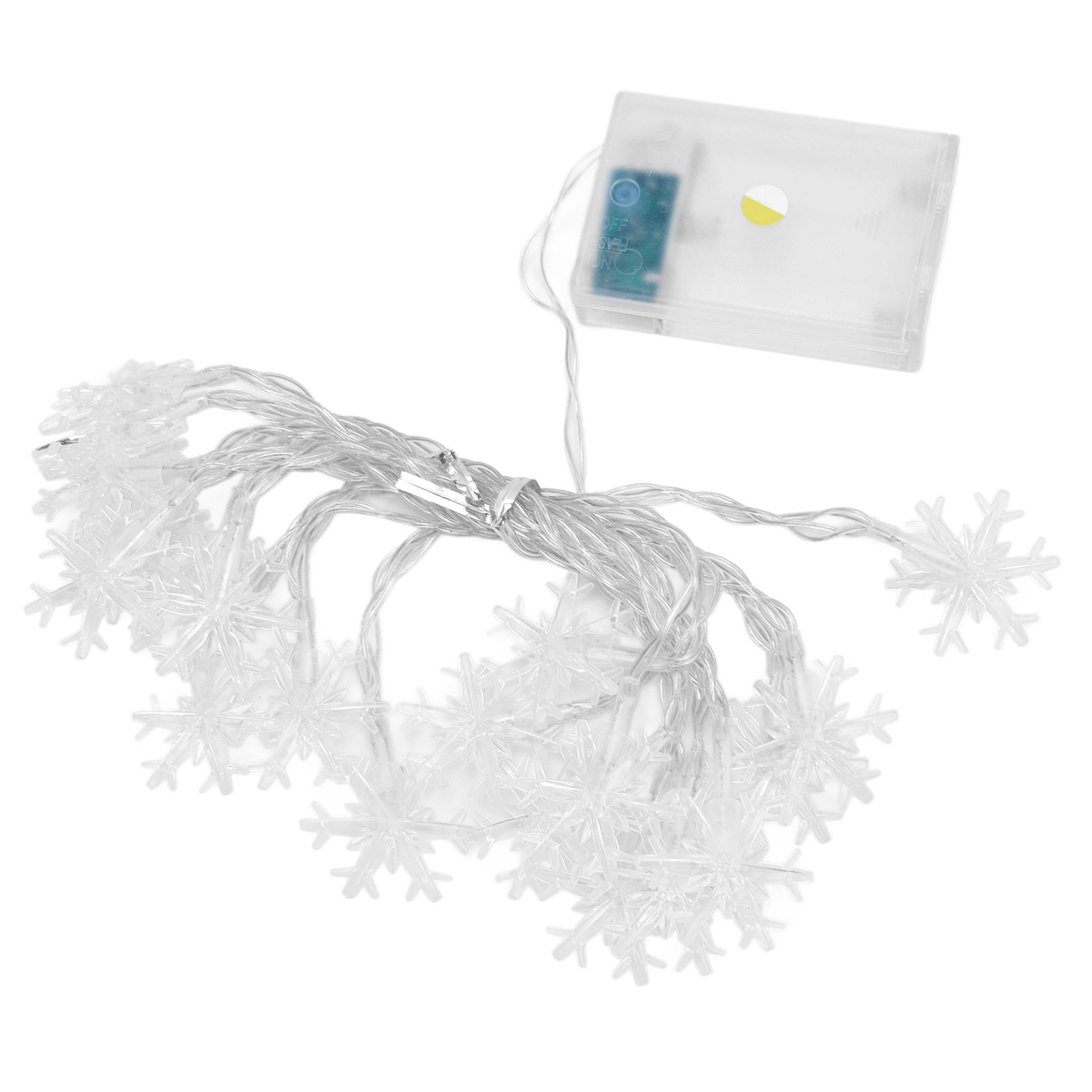 LED Snowflake Light String 20LED Battery Operated LED String Lights for view 10