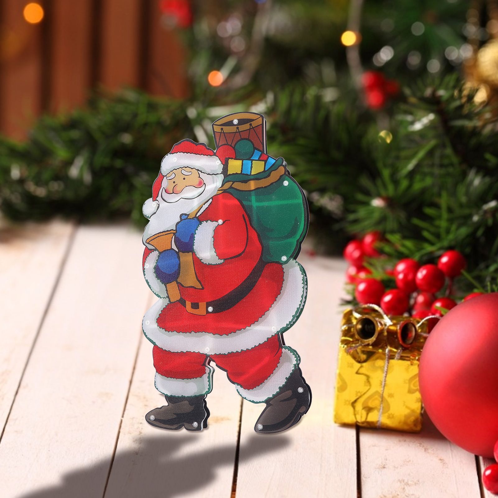 LED Santa Decoration Lights Window Battery Powered LED Christmas Cup Pendant view 12