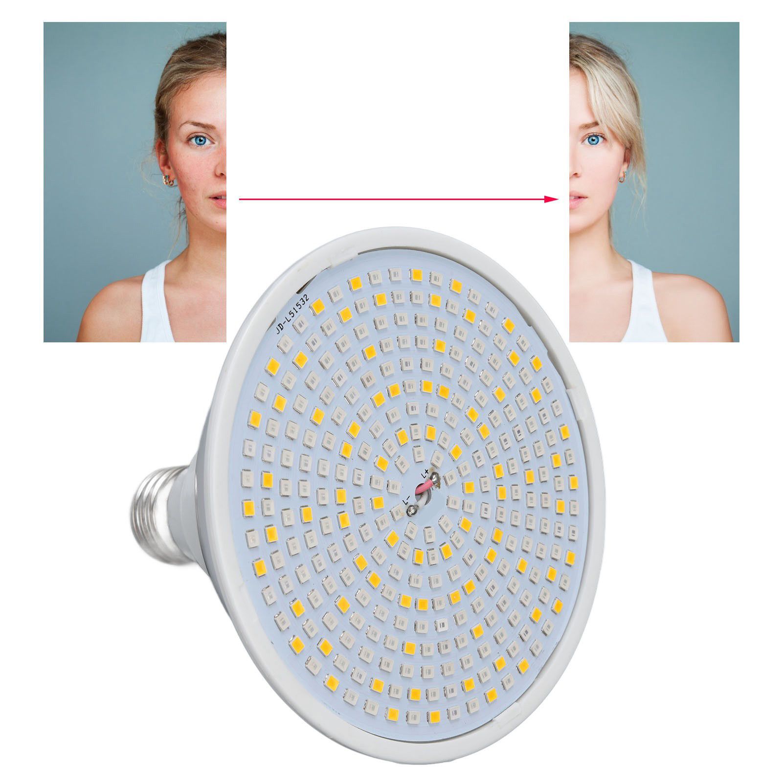 290LEDs Skin Care Therapy Light E26 E27 Facial Phototherapy Lamp Skin Firmness view 11