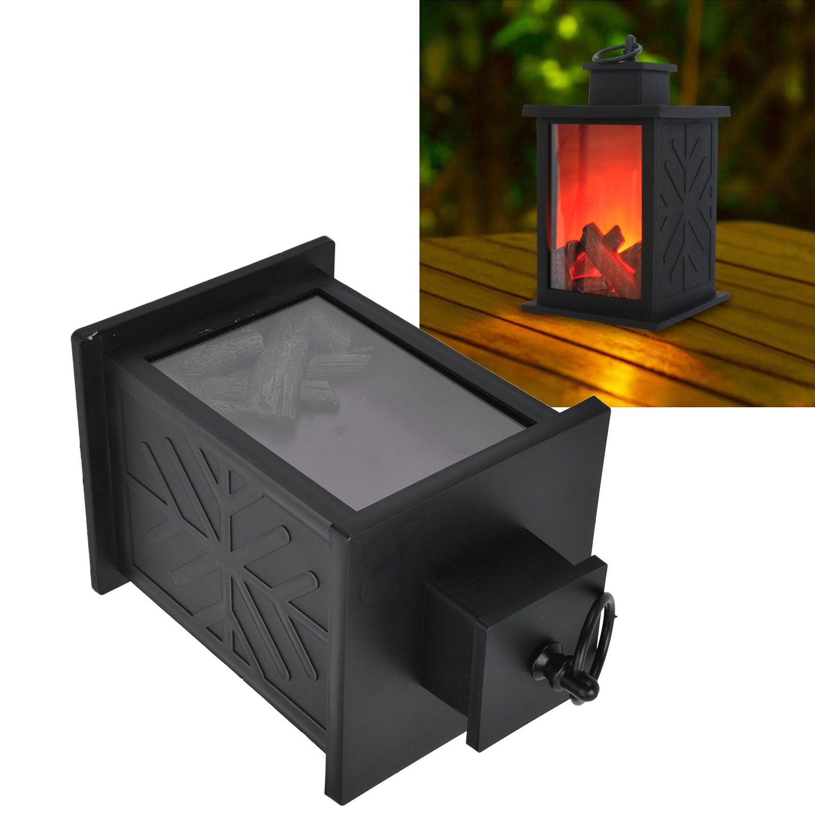 Fireplace Lantern LED Portable Hanging Handle Simulation Decoration Survival view 11
