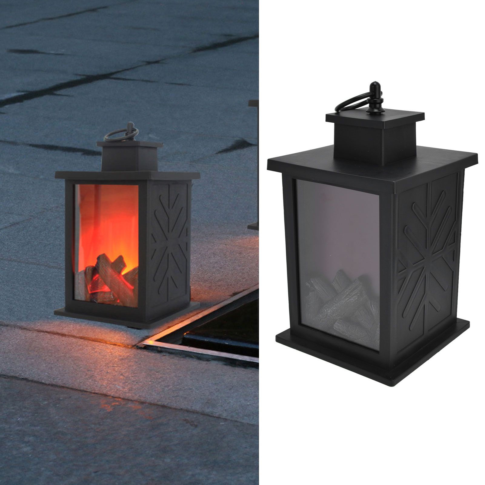 Fireplace Lantern LED Portable Hanging Handle Simulation Decoration Survival view 12