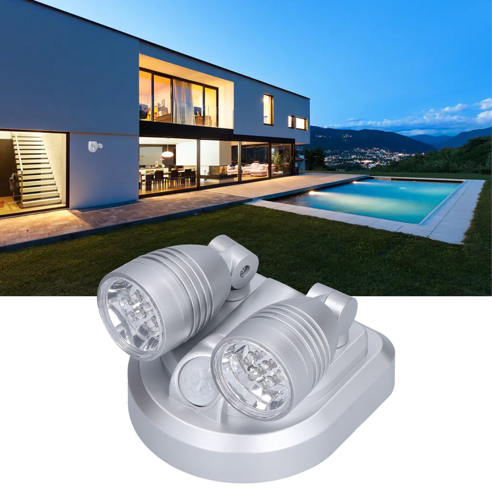 Adjustable Sensor Light Double Head Infrared Induction Motion Sensor Lamp LED view 12