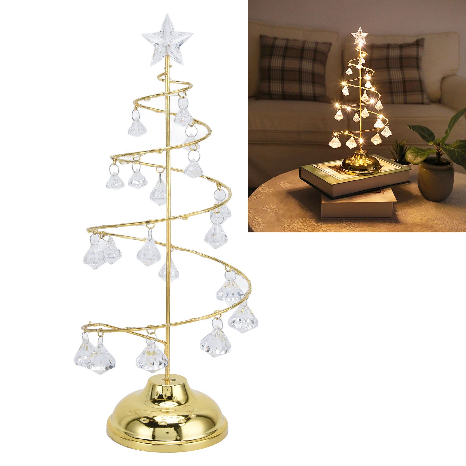 Christmas Tree Crystal Table Light LED Christmas Tree Table Lamp for Bedroom view 11