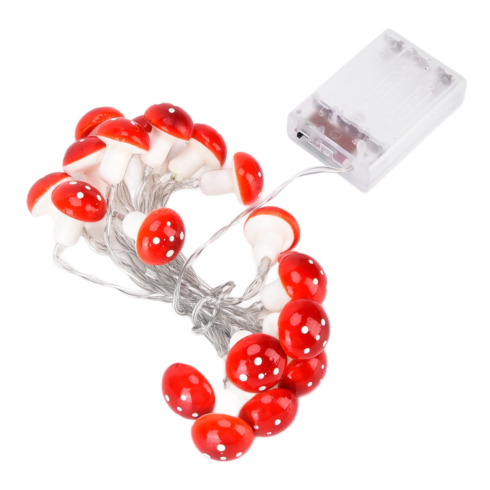 LED Light String 7.2ft 20 Red Muschroom Dedor LED String Light for Christmas view 9
