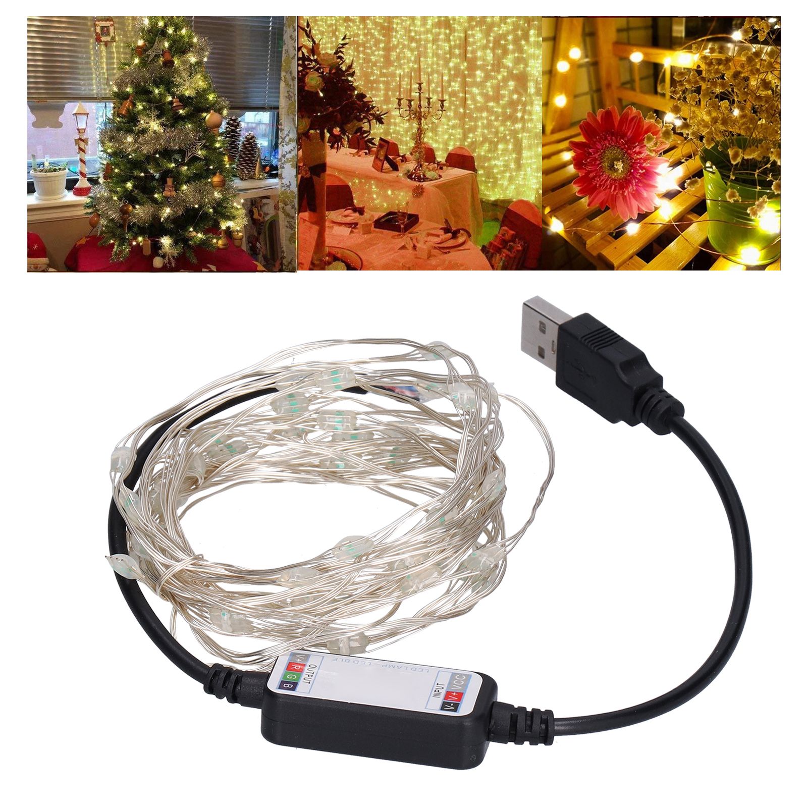 String Lights USB LED Colorful RGB Waterproof Copper Wire Music Light String view 11