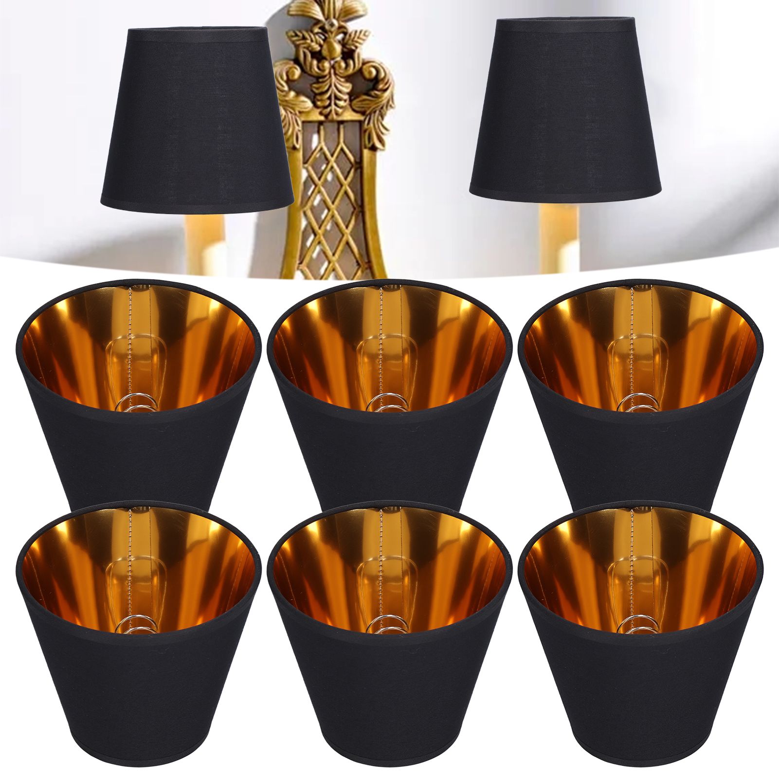 6pcs Lamp Shades Fabric Exquisite Fashion Decorative Chandelier Shades for view 11