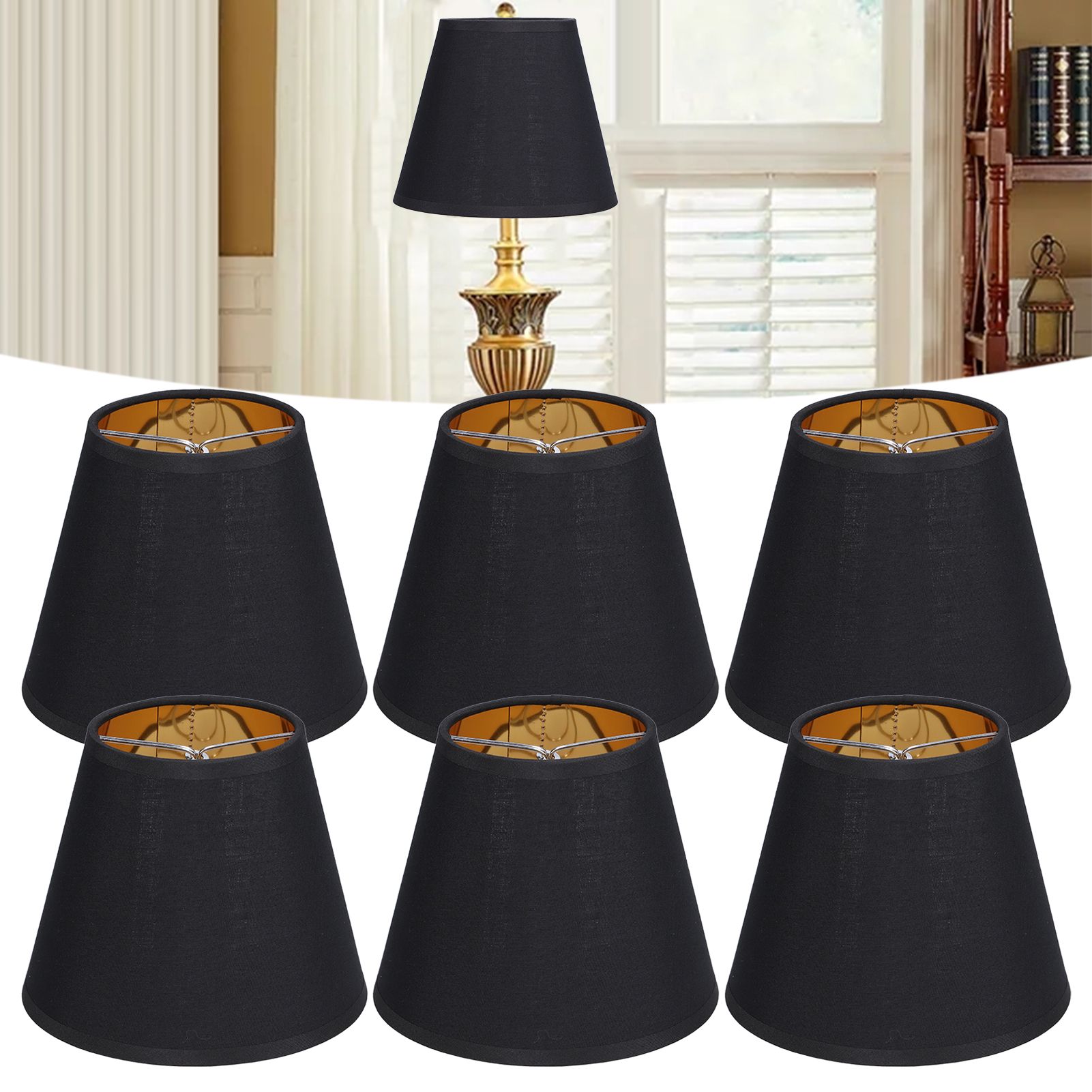 6pcs Lamp Shades Fabric Exquisite Fashion Decorative Chandelier Shades for view 12