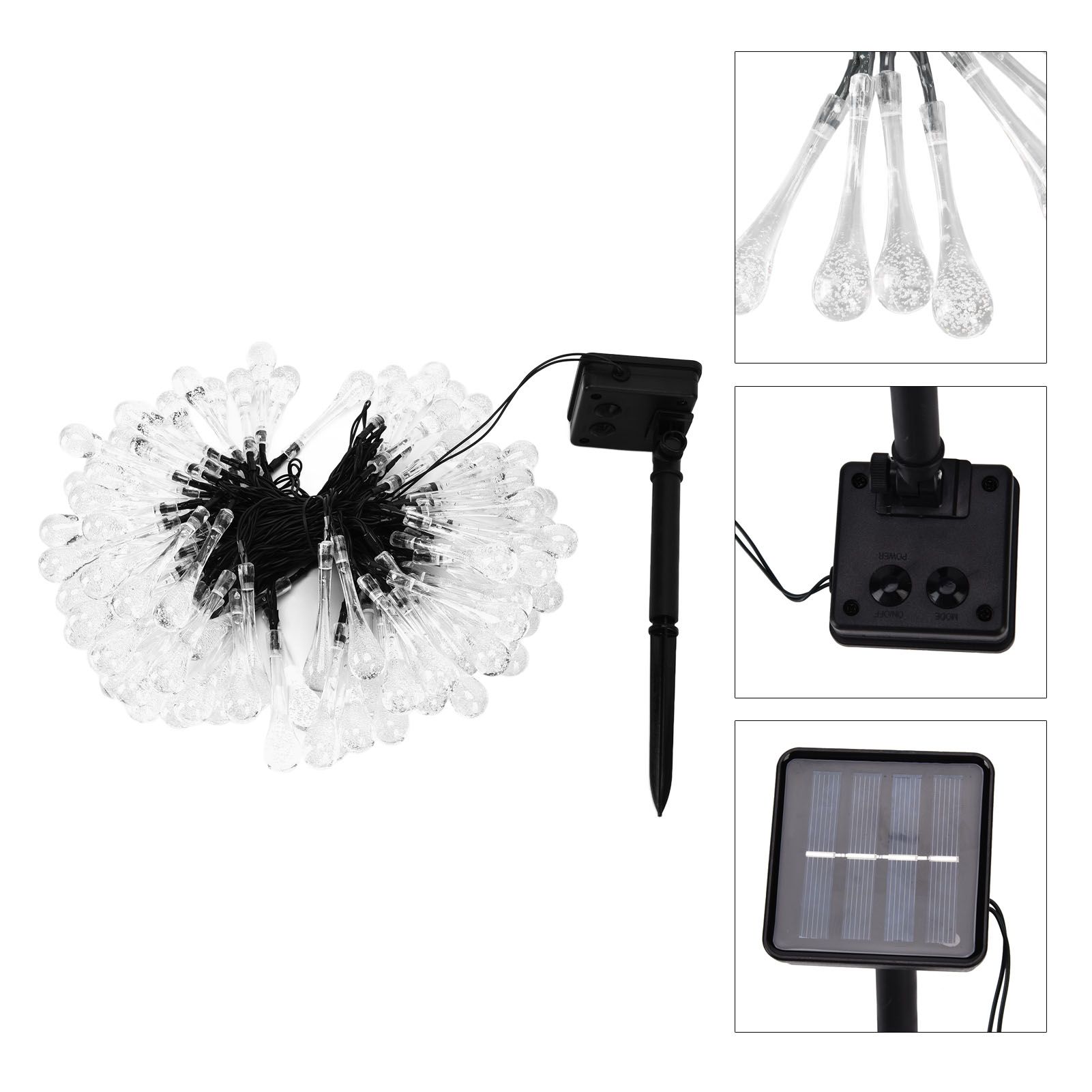 100LEDs String Lights Solar Powered Fairy Lamp 12m/39.3ft Waterproof Drop view 10