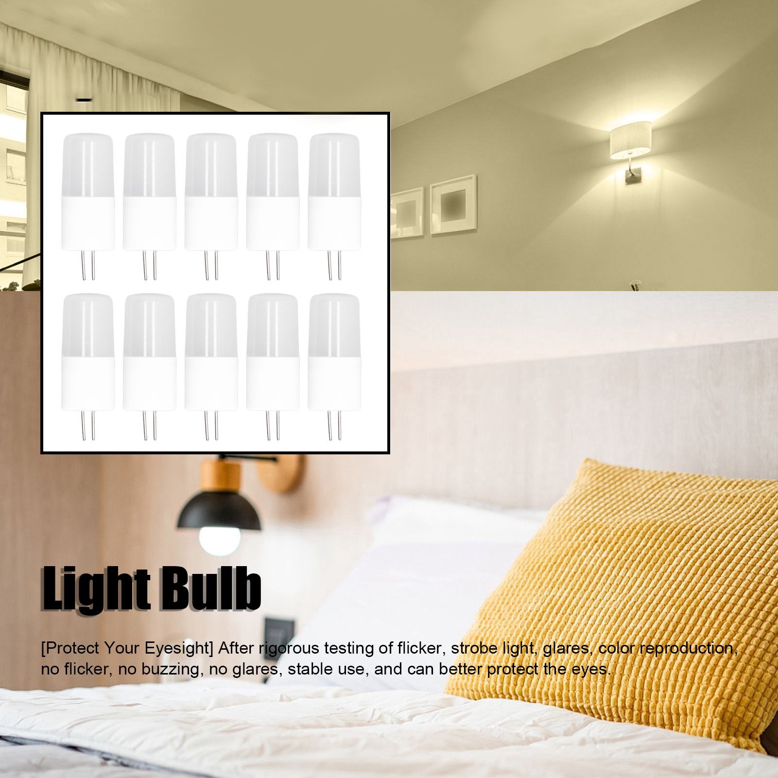 10PCS G4 Light Bulb Warm White LED Light Ceiling Lamp Bulb AC12V Wall Lamp view 14