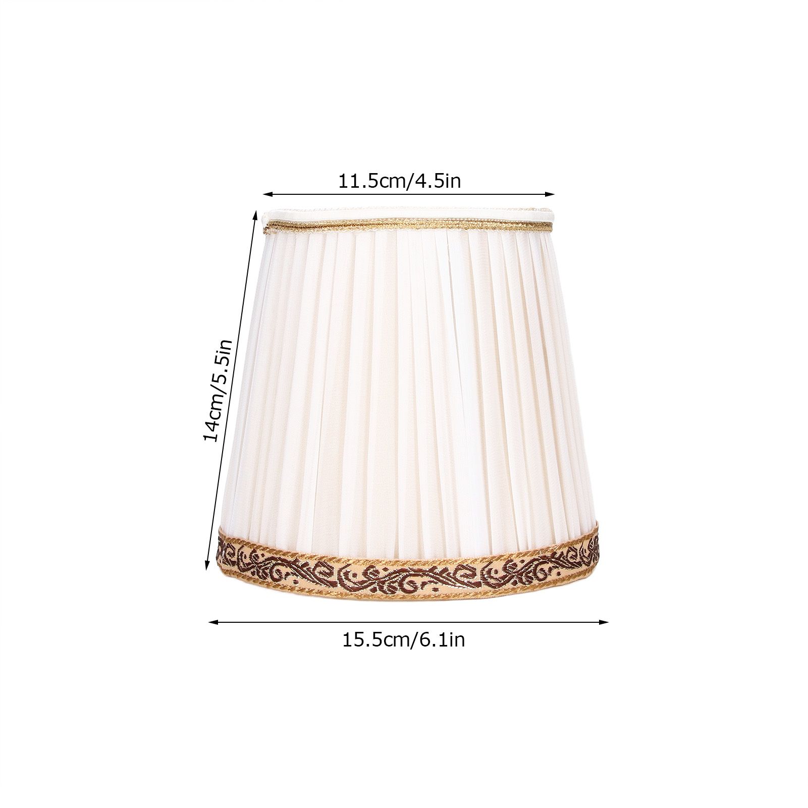 6Pcs Fabric Mesh Lamp Shade Clip On Lampshade Beige Golden Edge Style for E14 view 13