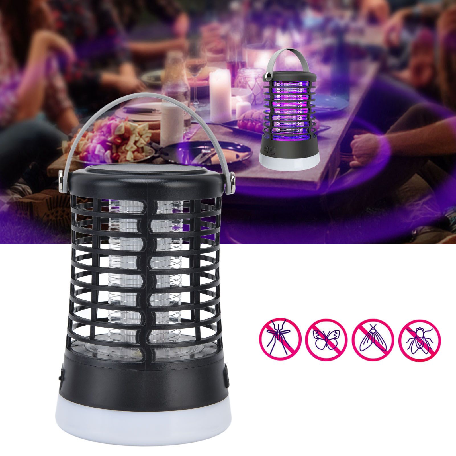 Electric Mosquito Light USB Charging Mosquito Trap Lamp with 3 Light Colors view 12