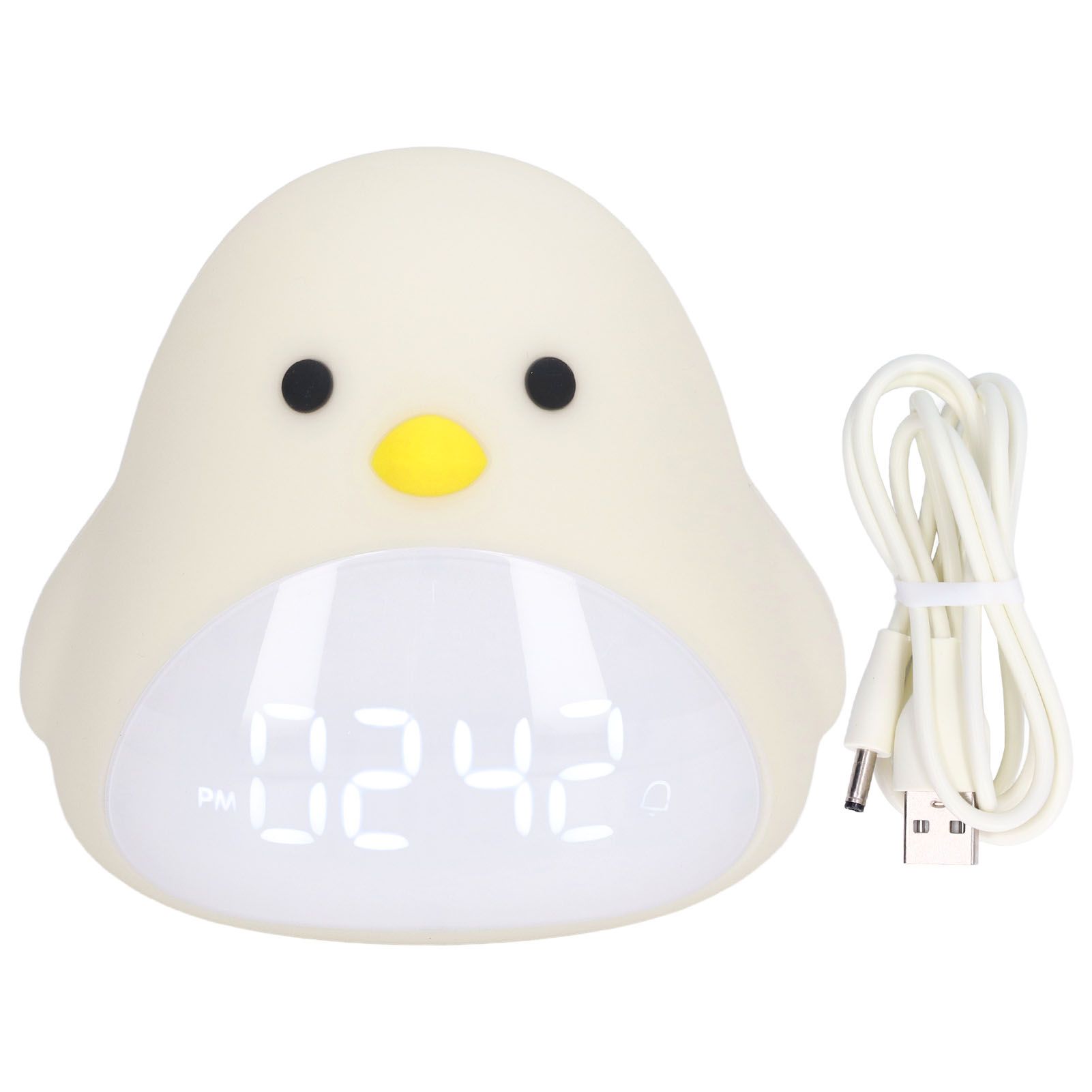 Cute Bird Alarm Clock Light LED Night Lamp USB Charging Cartoon Clock Night