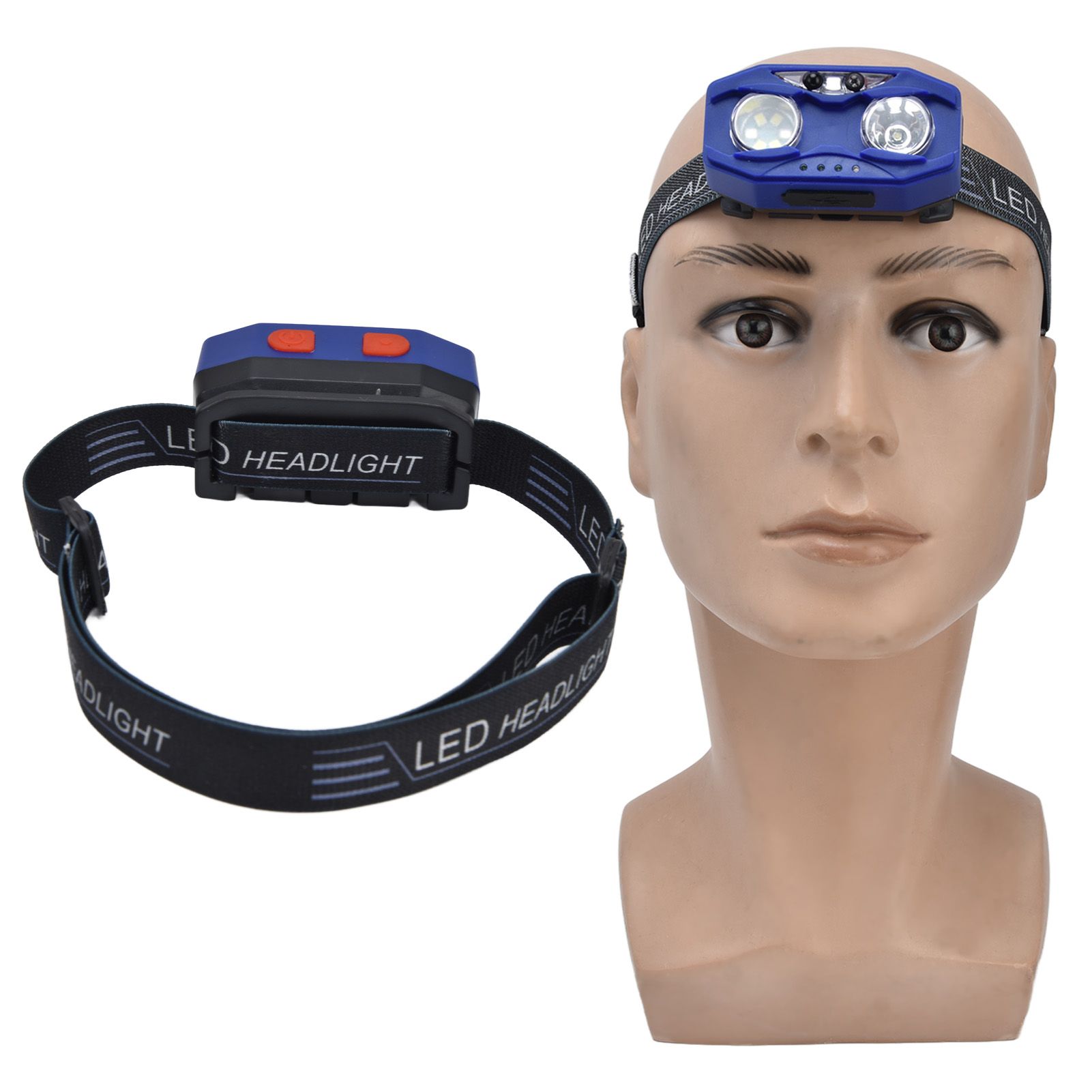 LED Headlamp Smart Switch Waving Induction USB Charging Waterproof Dual Light view 7