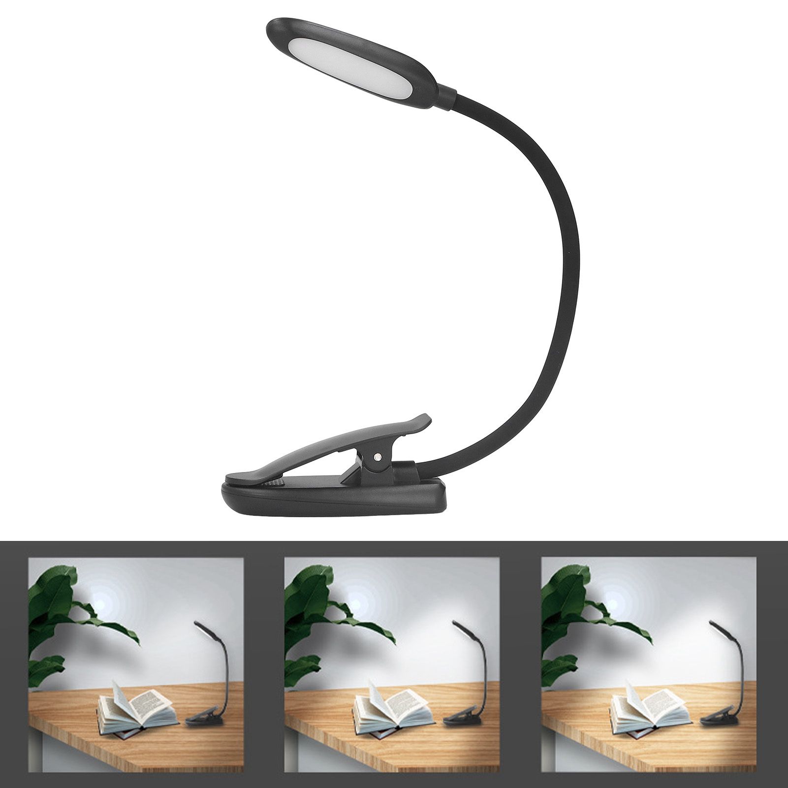 Clip On Light Reading Light 6 LED USB Charging Desk Lamp with 360° Flexible view 11