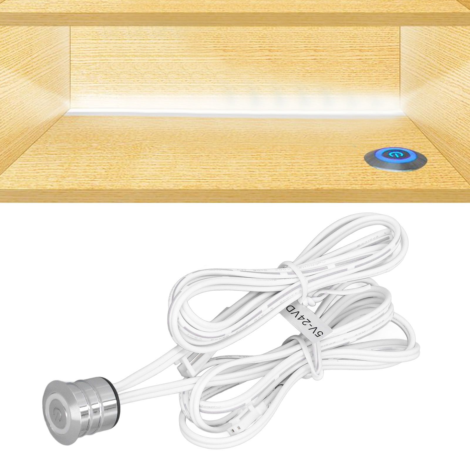 Cabinet Lamp Switch Embedded Installation Touch Light Switch with Blue Light view 11