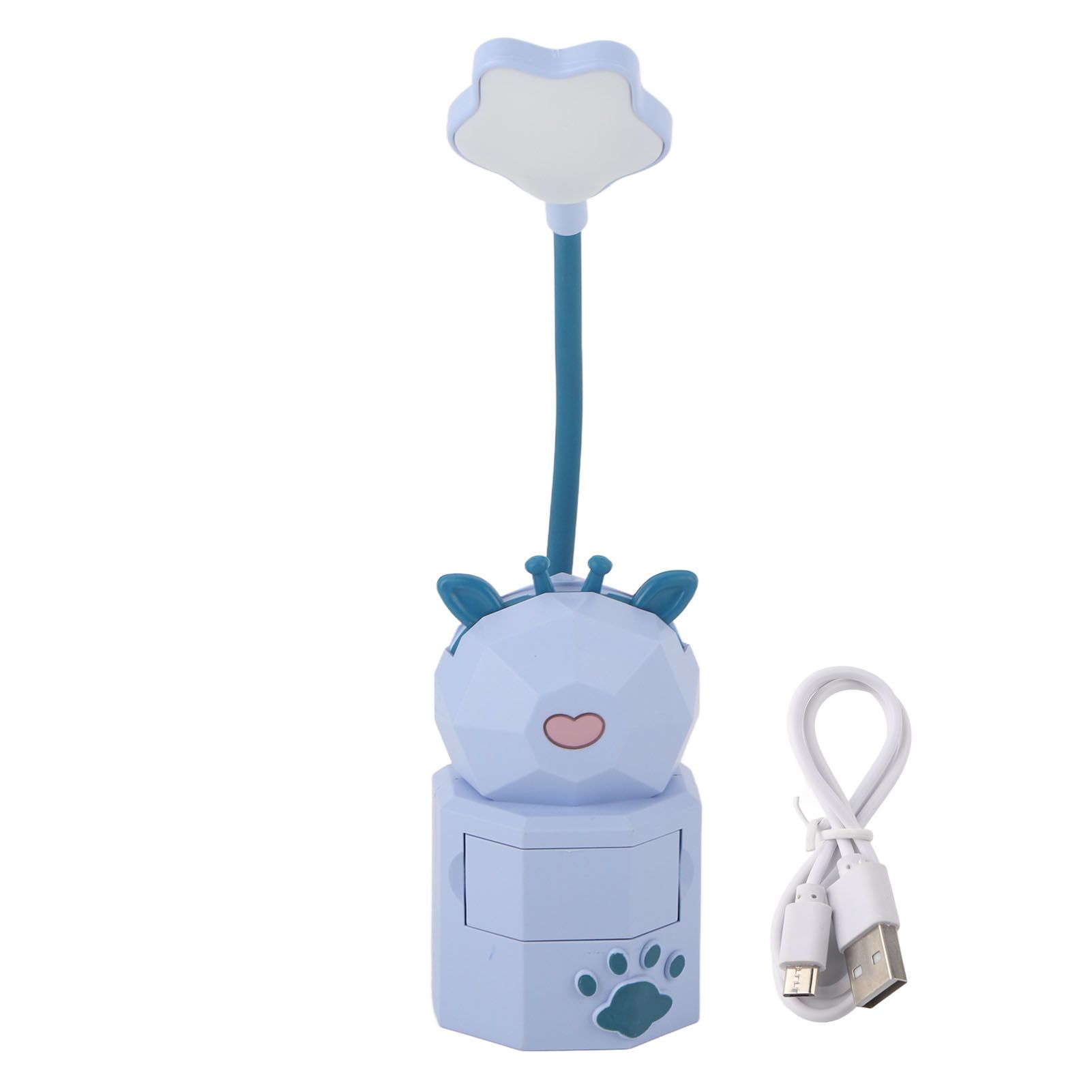Kids Reading Light Cute Design USB Charging Warm Light 360 Degrees Gooseneck