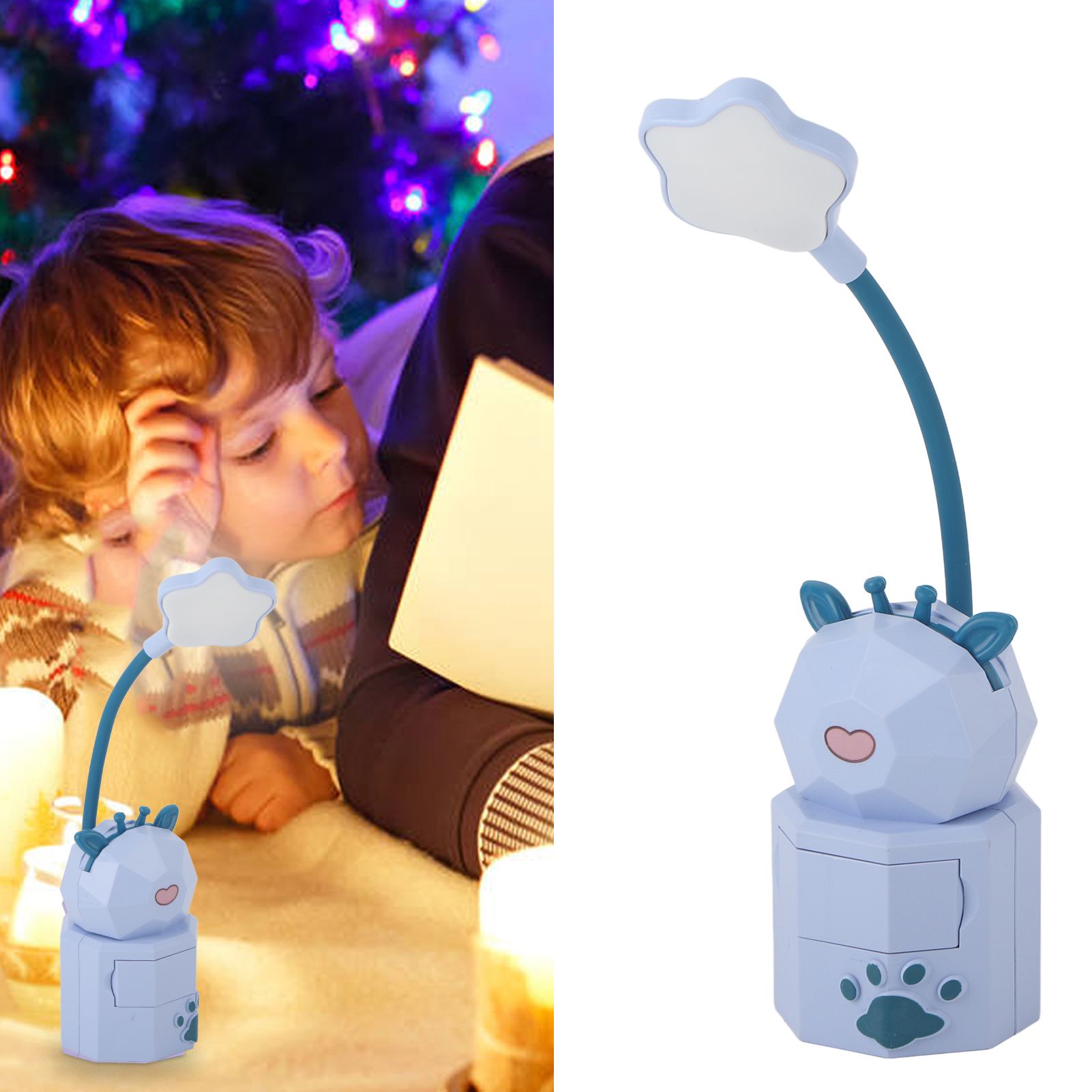 Kids Reading Light Cute Design USB Charging Warm Light 360 Degrees Gooseneck view 12