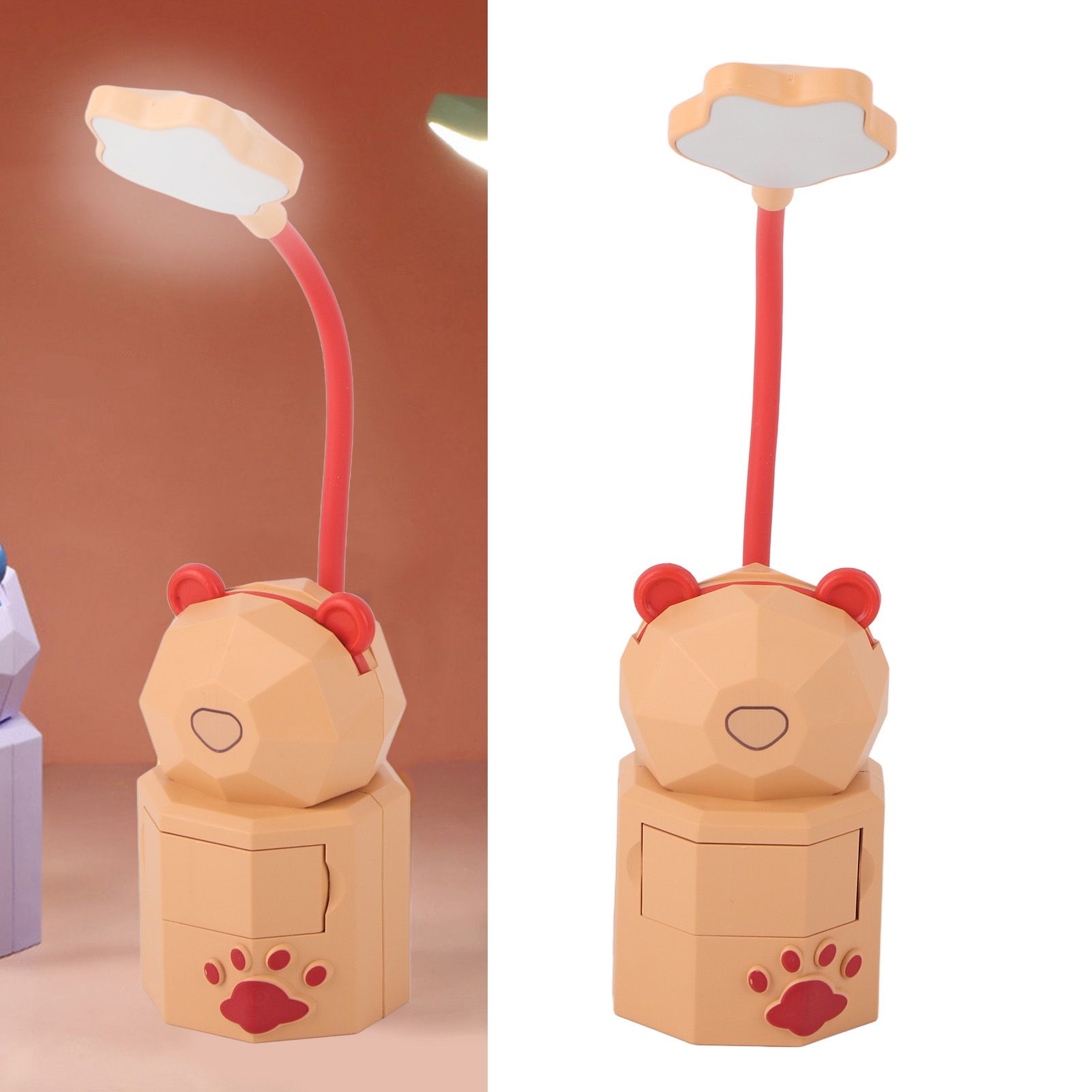 LED Cartoon Desk Lamp Eye Protection Reading Night Light USB Charging Table view 12