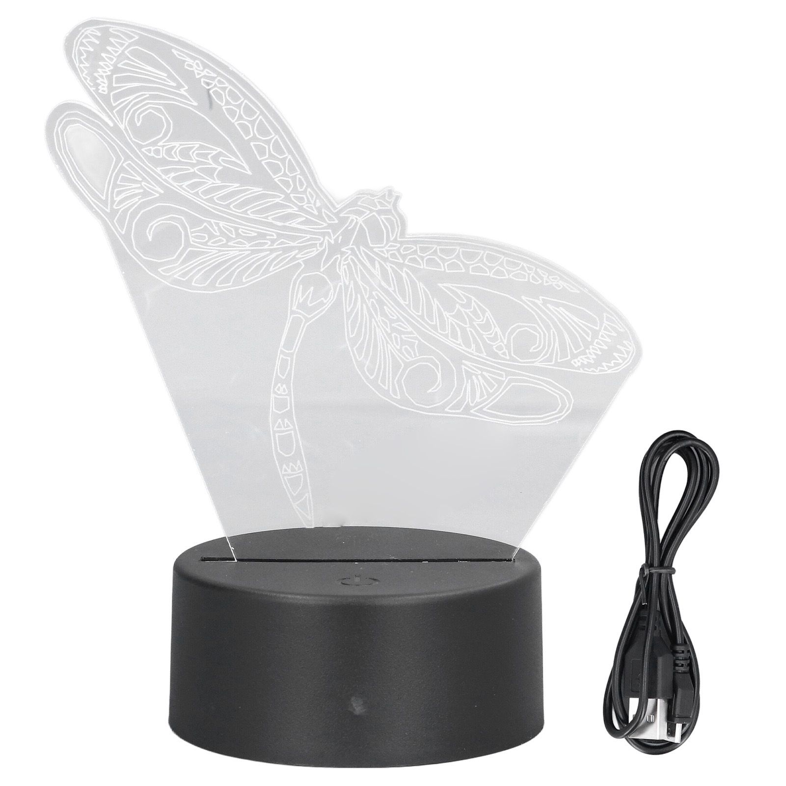 Dragonfly Pattern 3D Light 7 Color Changing LED Night Light USB Battery