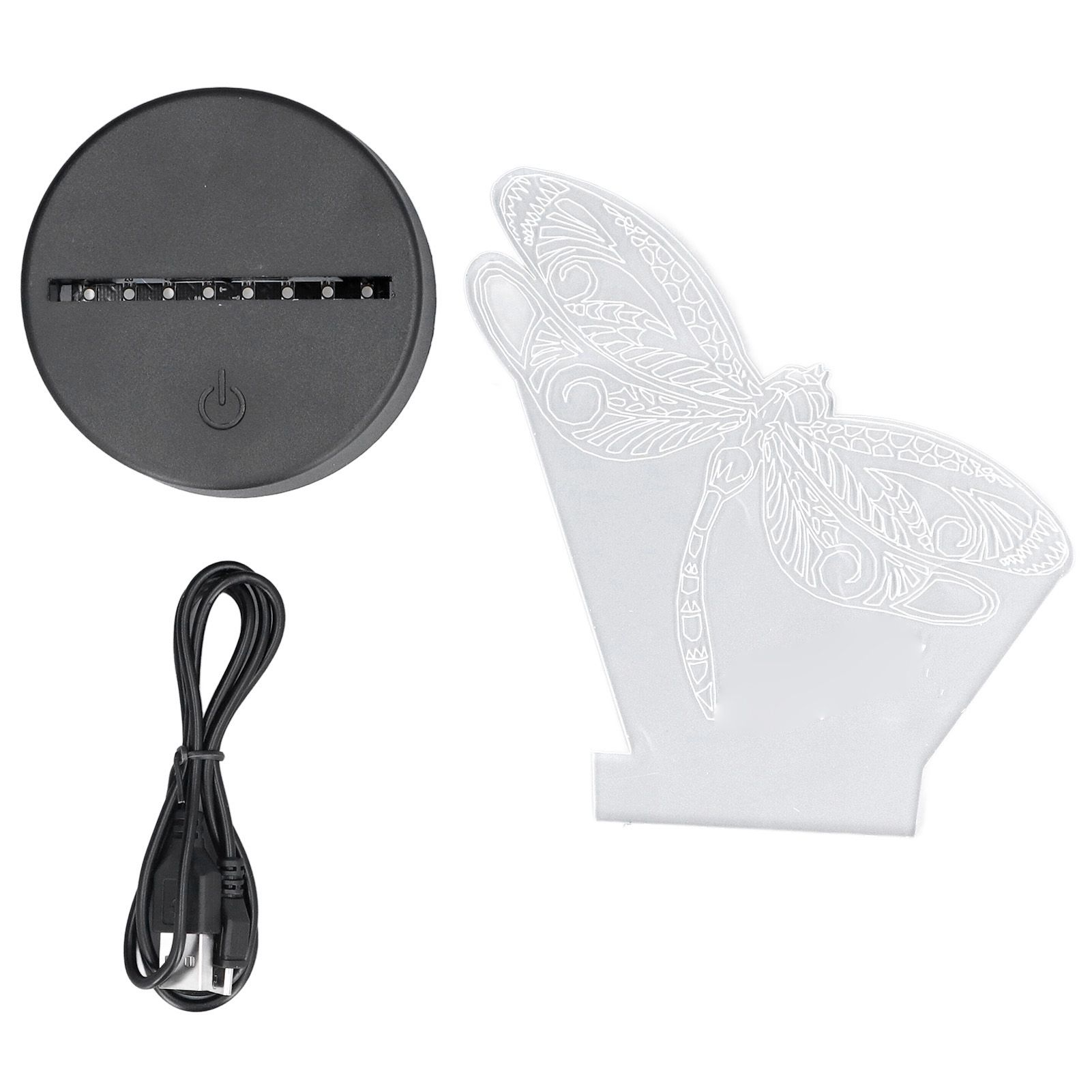 Dragonfly Pattern 3D Light 7 Color Changing LED Night Light USB Battery view 5