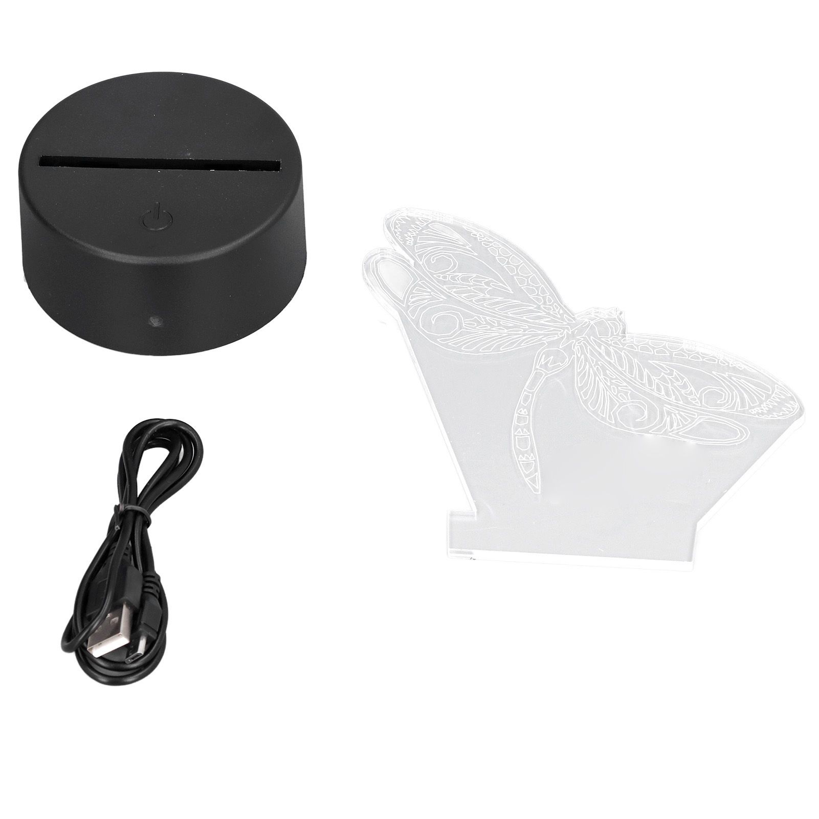 Dragonfly Pattern 3D Light 7 Color Changing LED Night Light USB Battery view 6