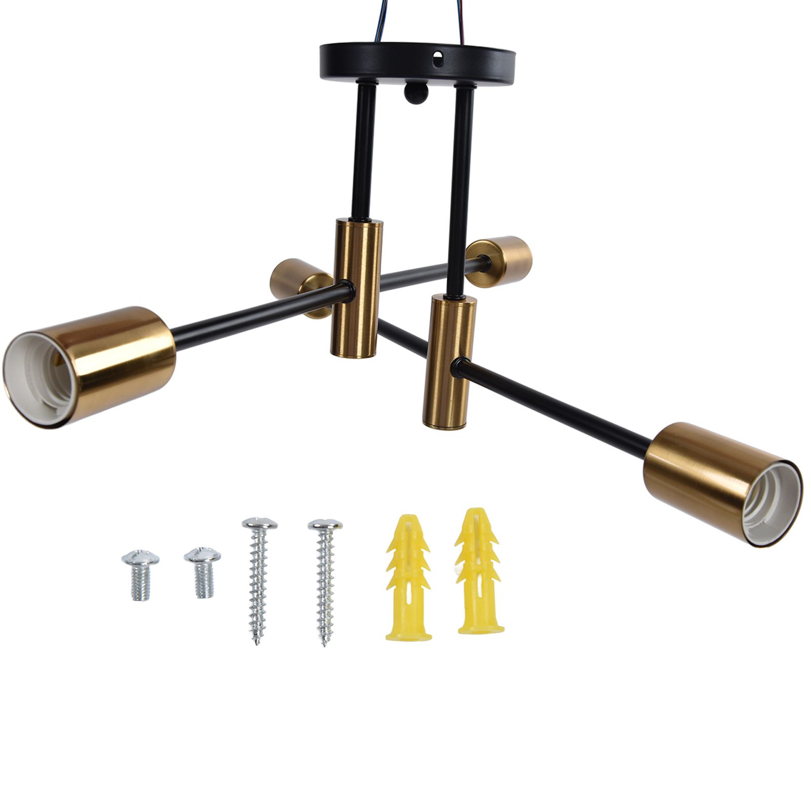4 Light Ceiling Mount Lamp 360° Rotation Adjustable Wrought Iron Ceiling Light